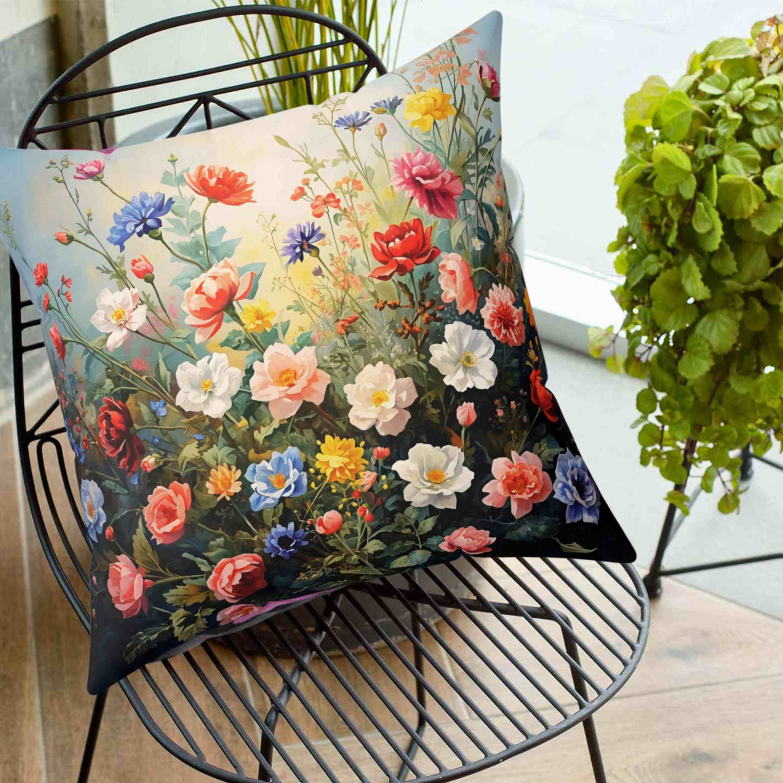 Floral Accent Pillow | Decorative Home Pillow, Bohemian Decor, Gift for Her, Cozy Living Room, Spring Decor product thumbnail image