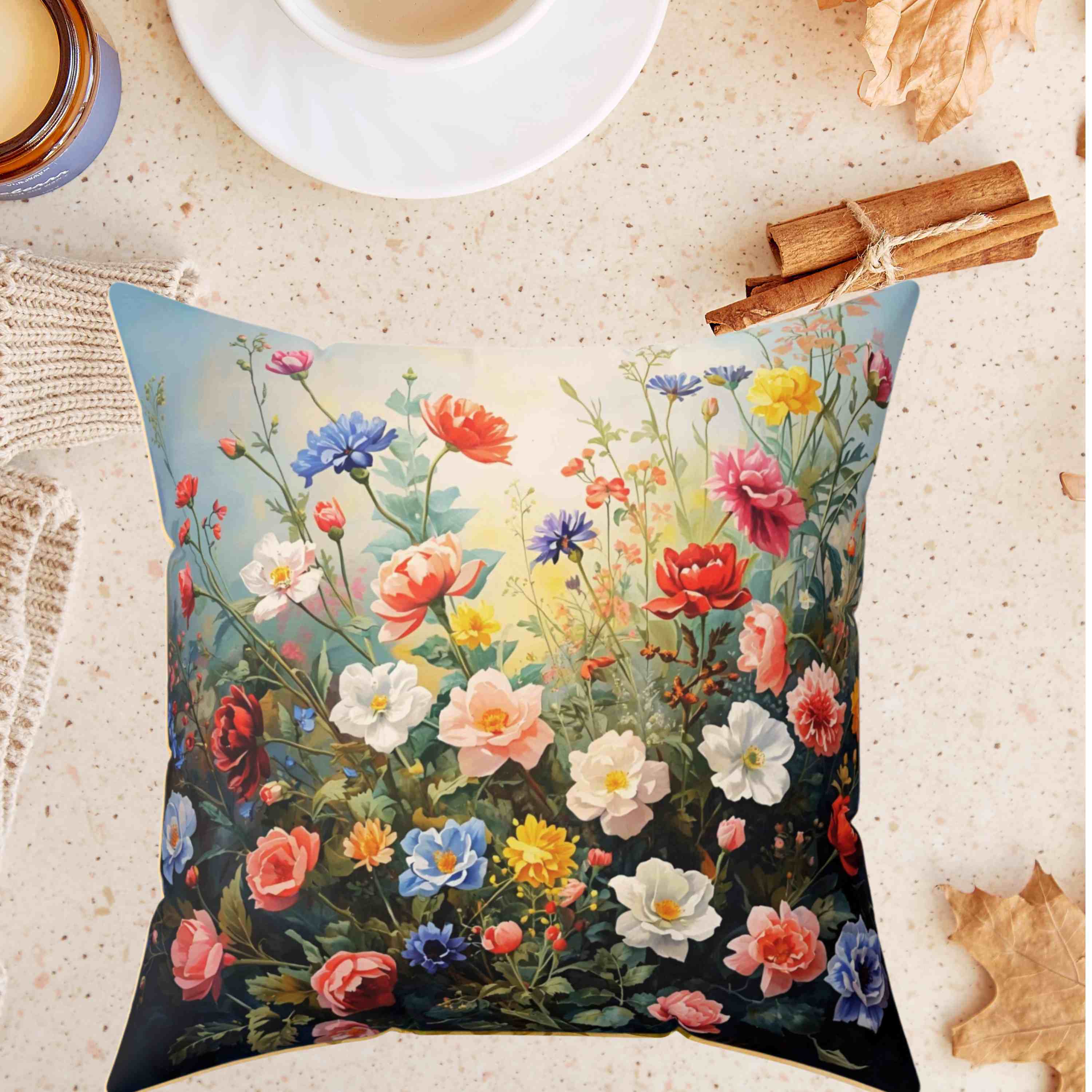 Floral Accent Pillow | Decorative Home Pillow, Bohemian Decor, Gift for Her, Cozy Living Room, Spring Decor product thumbnail image