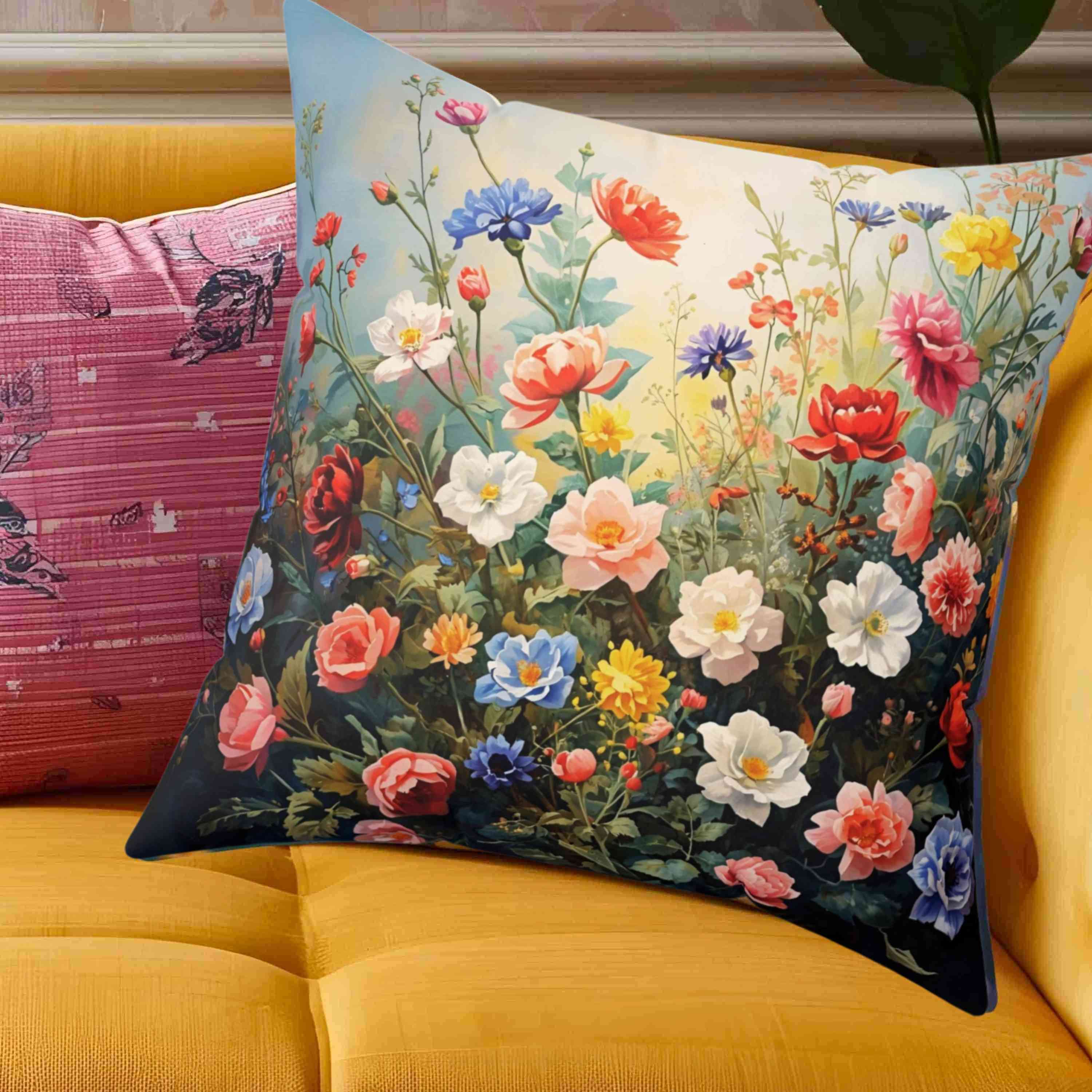 Floral Accent Pillow | Decorative Home Pillow, Bohemian Decor, Gift for Her, Cozy Living Room, Spring Decor product thumbnail image