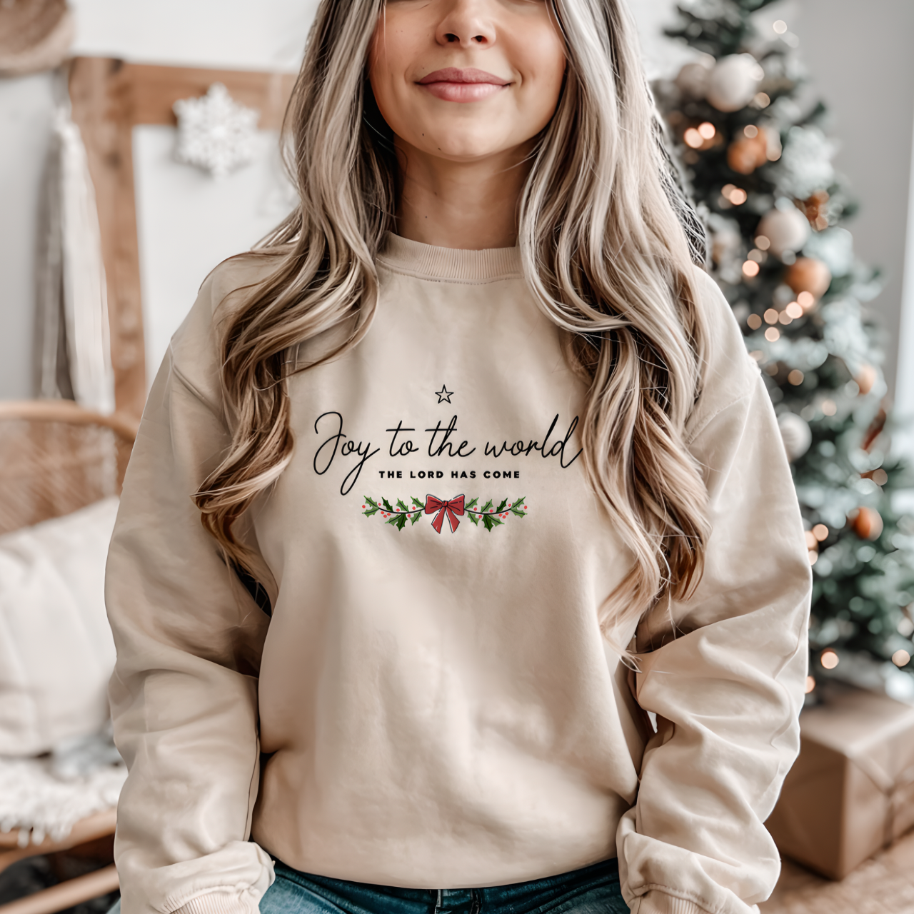 Christmas Gildan Unisex Sweatshirt | Faith Crewneck Pullover | Holiday Cozy Winter Gift Top