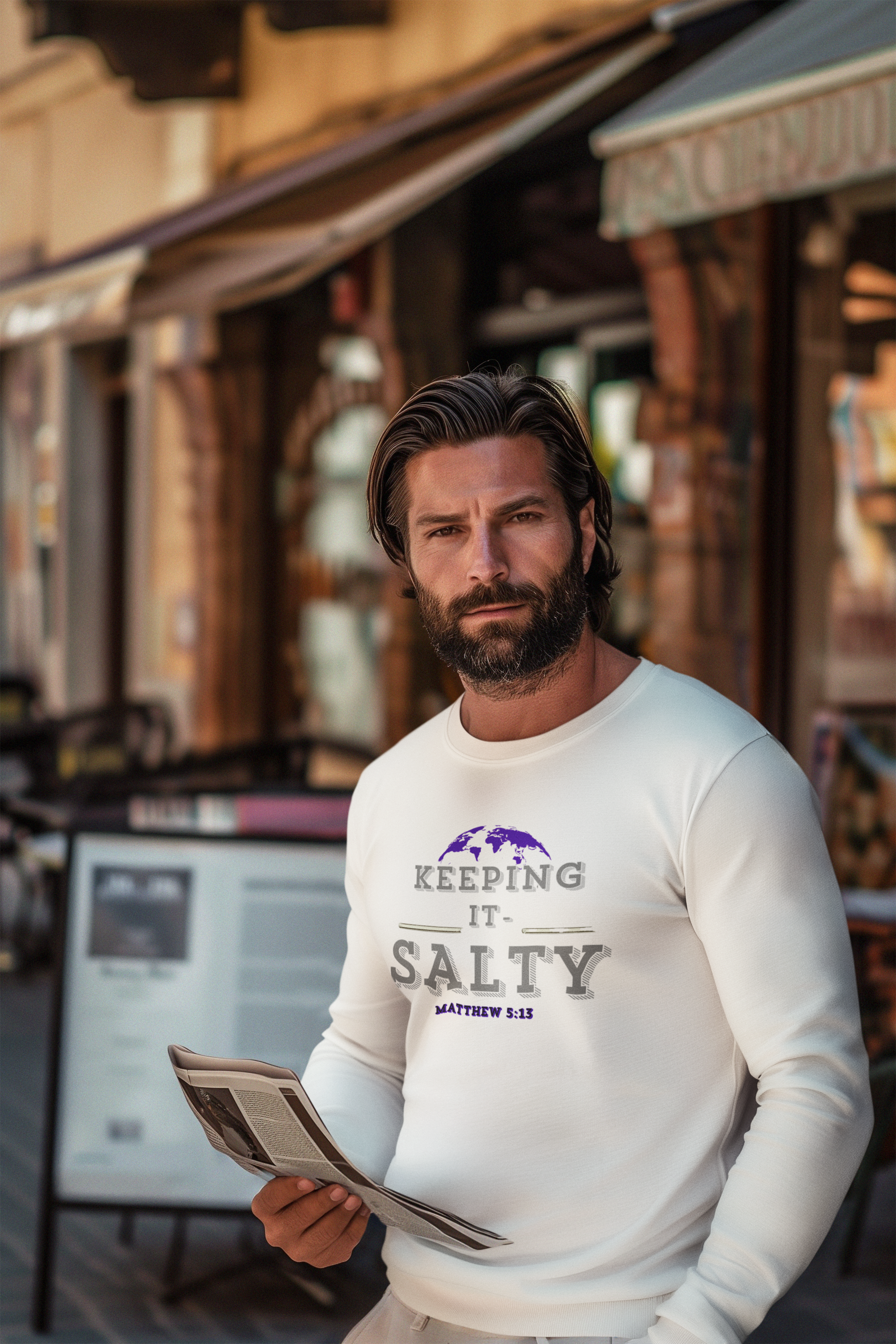 " Salt of the Earth" Faithful Man -Unisex Ultra Cotton Long Sleeve Tee product thumbnail image " Salt of the Earth" Faithful Man -Unisex Ultra Cotton Long Sleeve Tee product thumbnail image