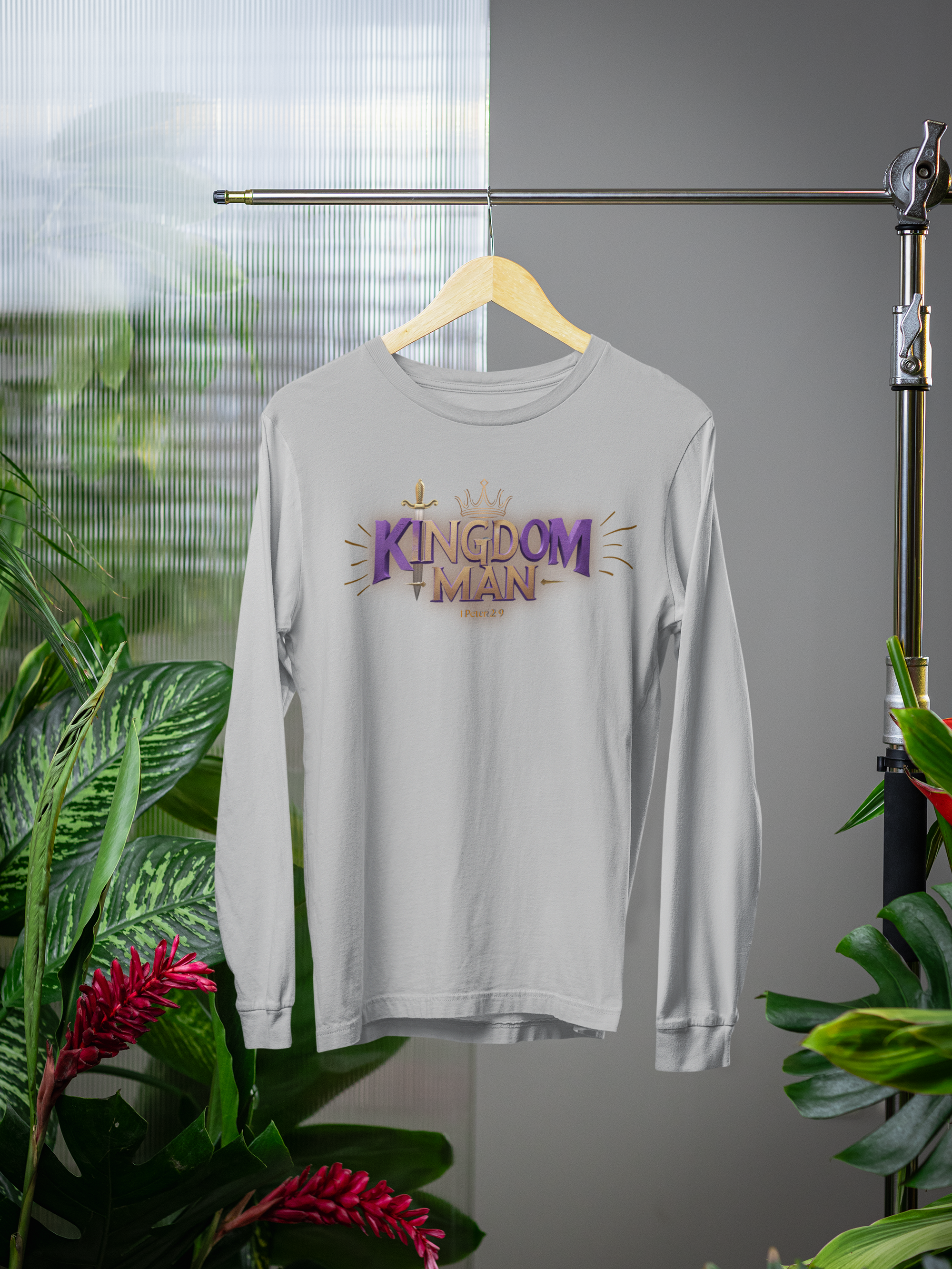 " Kingdom Man" Faithful Men's Unisex Long Sleeve Tee - Casual Wear,  product thumbnail image