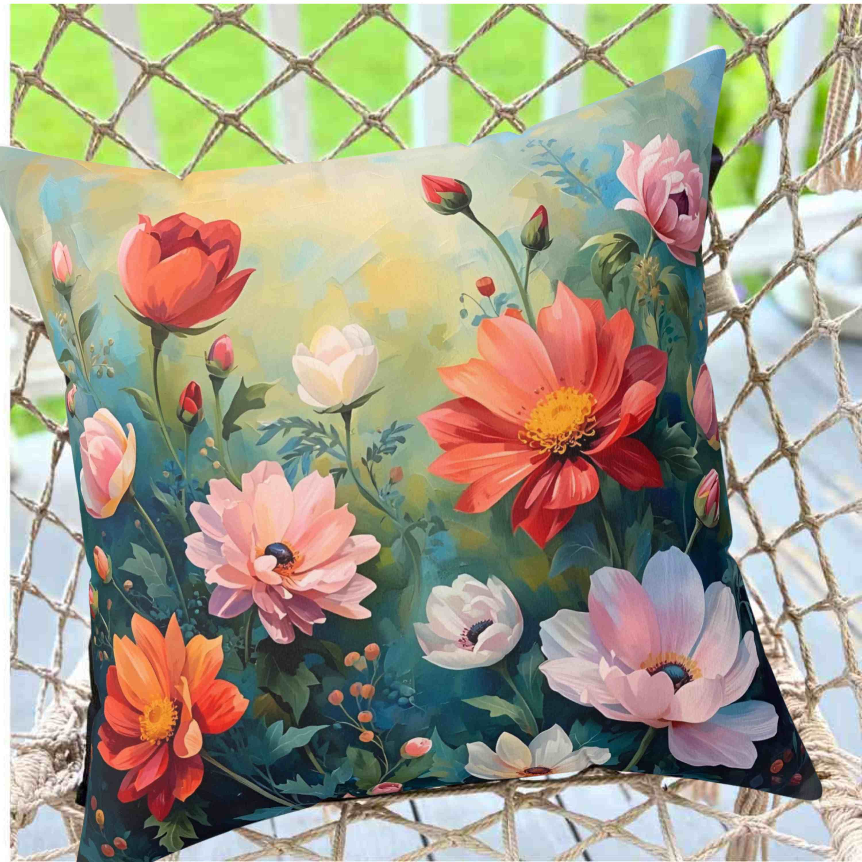 Floral Decorative Pillow, Nature-Inspired Home Accent, Throw Pillow, Cozy Living Room Decor, Gift for Flower Lovers, Spring Decor product thumbnail image
