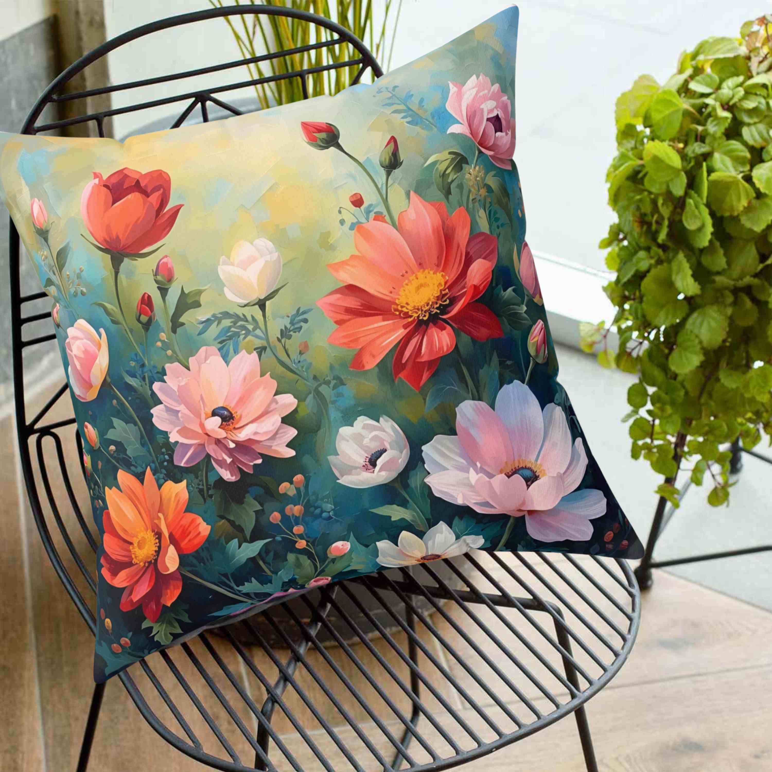 Floral Decorative Pillow, Nature-Inspired Home Accent, Throw Pillow, Cozy Living Room Decor, Gift for Flower Lovers, Spring Decor product thumbnail image