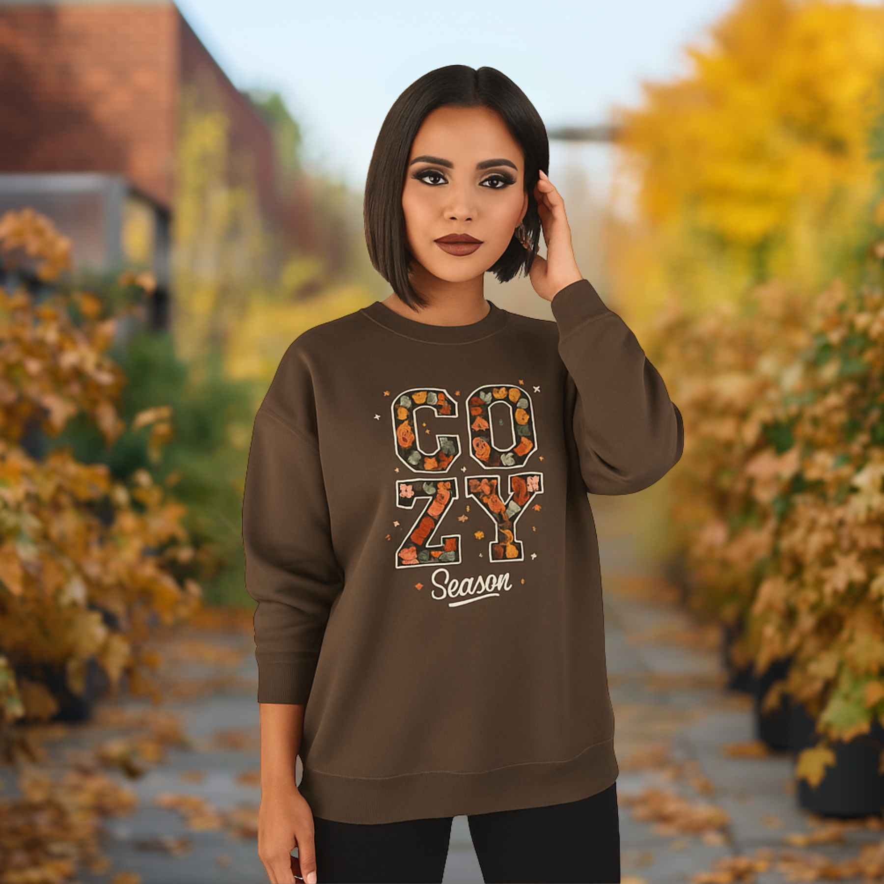 Cozy Season Eco-Friendly Sweatshirt | Women's Sweatshirt, Fall Fashion, Holiday Gift, Warm Layer, Sustainable Apparel product thumbnail image Cozy Season Eco-Friendly Sweatshirt | Women's Sweatshirt, Fall Fashion, Holiday Gift, Warm Layer, Sustainable Apparel product thumbnail image