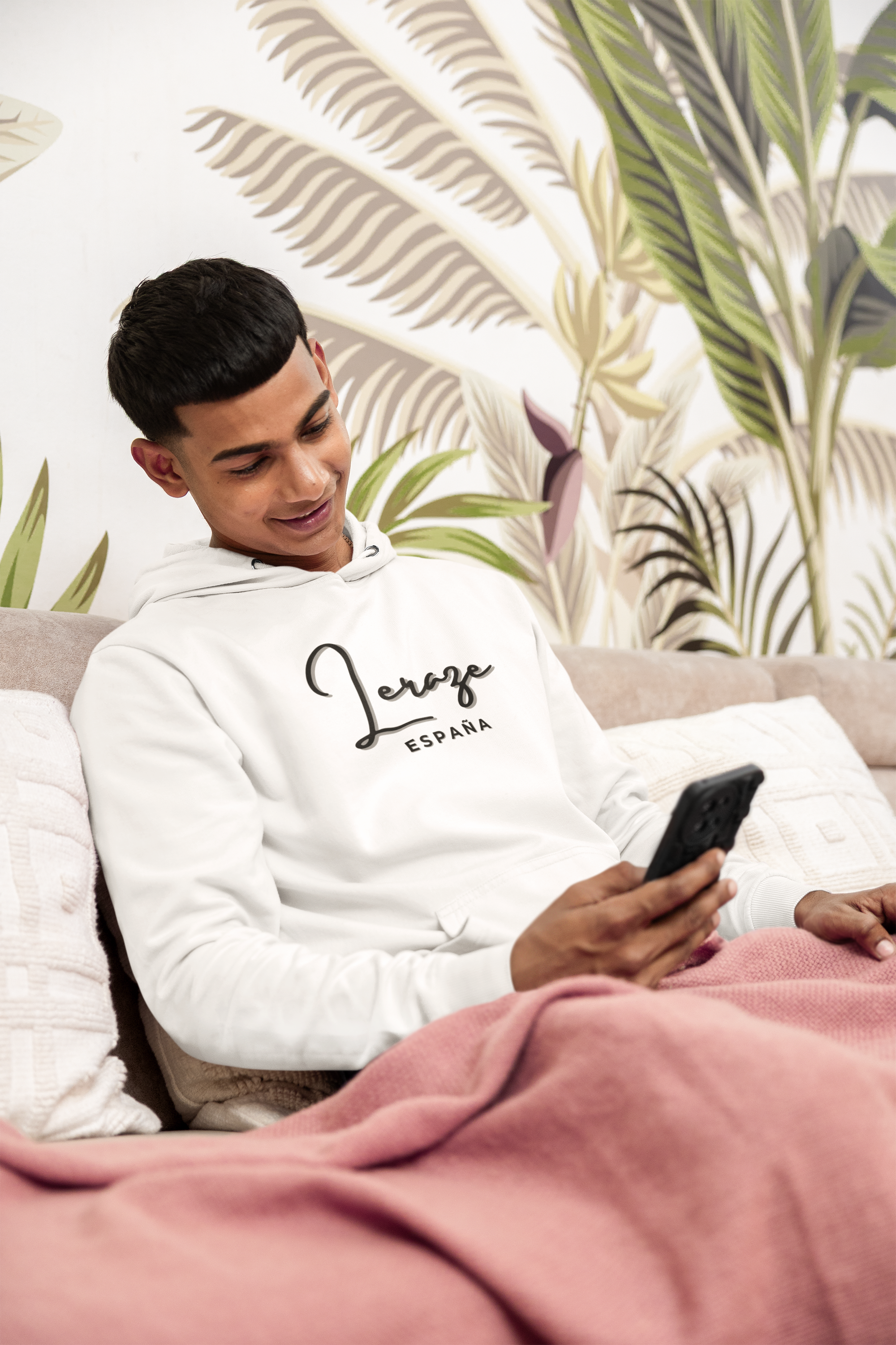 Unisex Hooded Long Sleeve Tee with Jerze España Design, Casual Wear, Travel T-Shirt, Gift for Him/Her, Summer Leraze Limited Edition Wardrobe Essential, [...] product thumbnail image