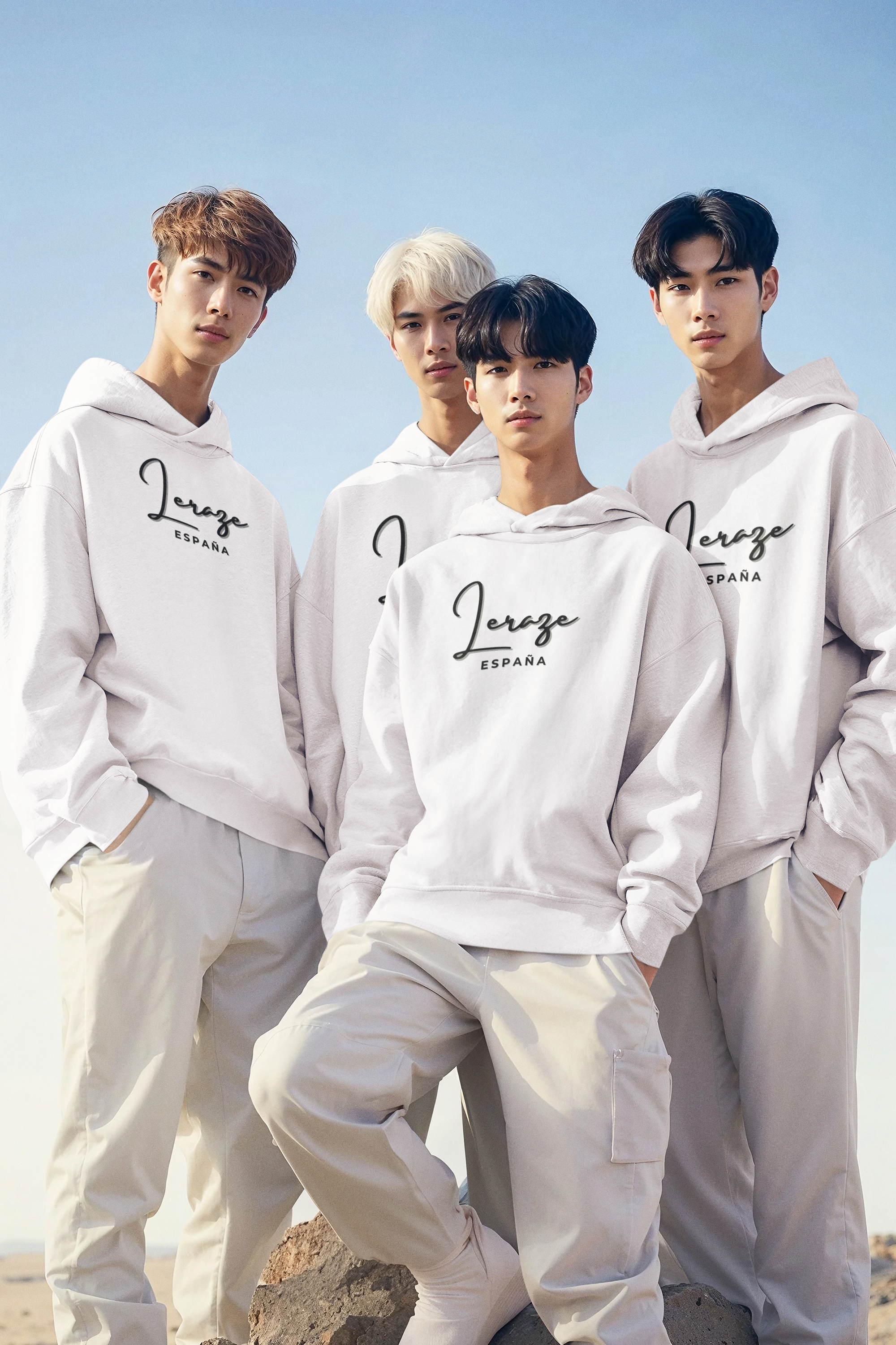 Unisex Hooded Long Sleeve Tee with Jerze España Design, Casual Wear, Travel T-Shirt, Gift for Him/Her, Summer Leraze Limited Edition Wardrobe Essential, [...] product thumbnail image