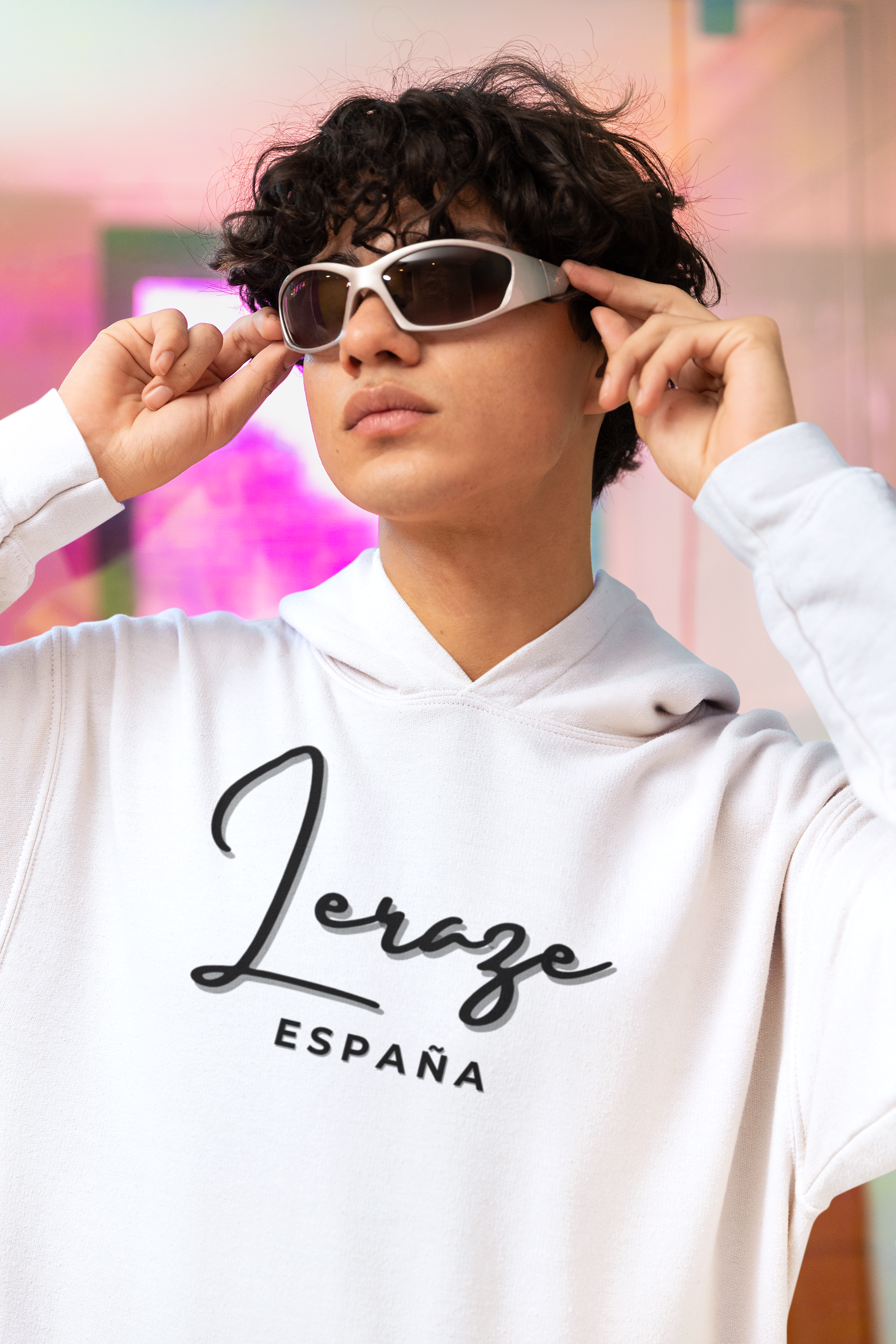 Unisex Hooded Long Sleeve Tee with Jerze España Design, Casual Wear, Travel T-Shirt, Gift for Him/Her, Summer Leraze Limited Edition Wardrobe Essential, [...] product thumbnail image