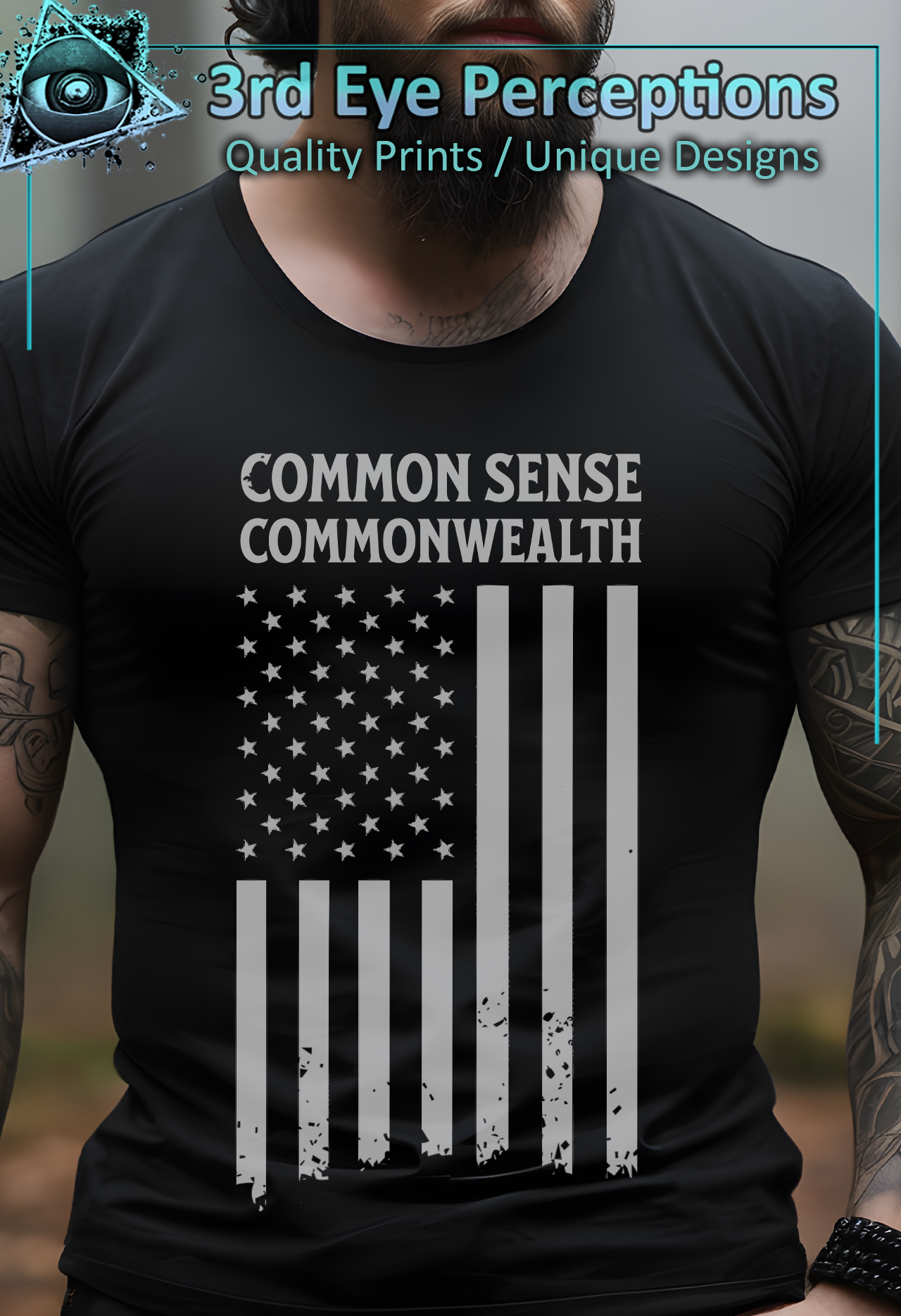 Vintage Flag Common Sense Commonwealth Virginia Graphic T-Shirt product thumbnail image