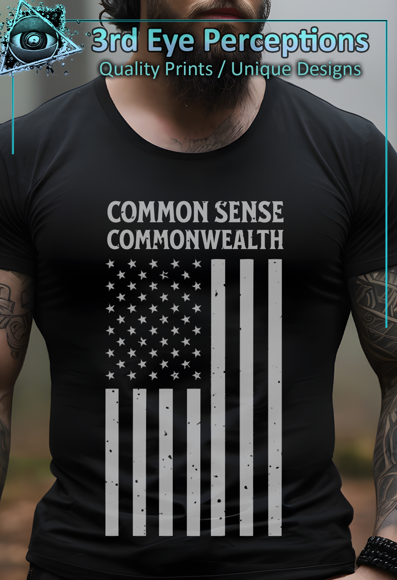 Vintage Flag Common Sense Commonwealth Virginia v2 Graphic T-Shirt