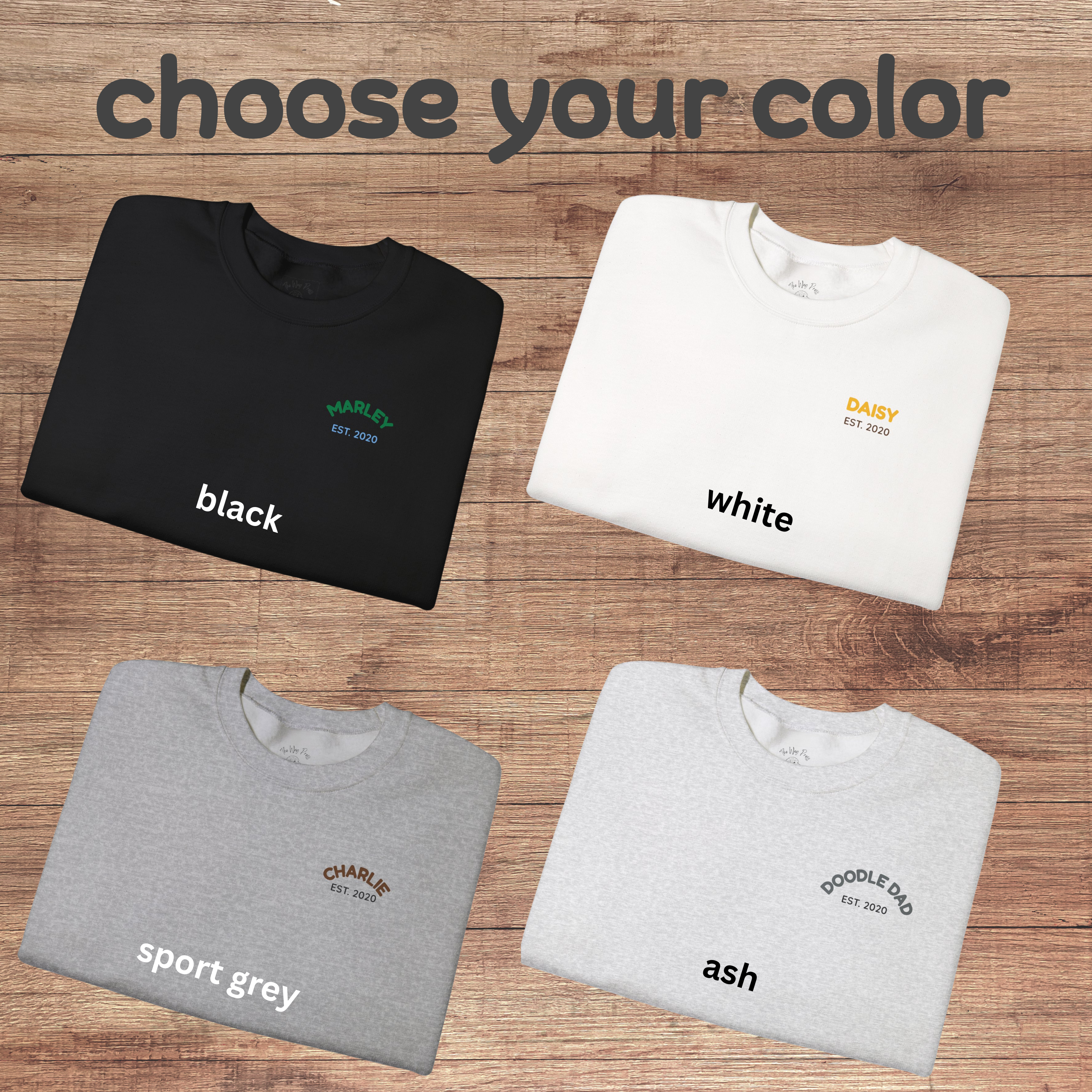 Custom dog crewneck with your pet’s name printed on the chest & bold “Tailed and I Like It” back print. Perfect gift for dog moms, dads & pet lovers! product thumbnail image Custom dog crewneck with your pet’s name printed on the chest & bold “Tailed and I Like It” back print. Perfect gift for dog moms, dads & pet lovers! product thumbnail image