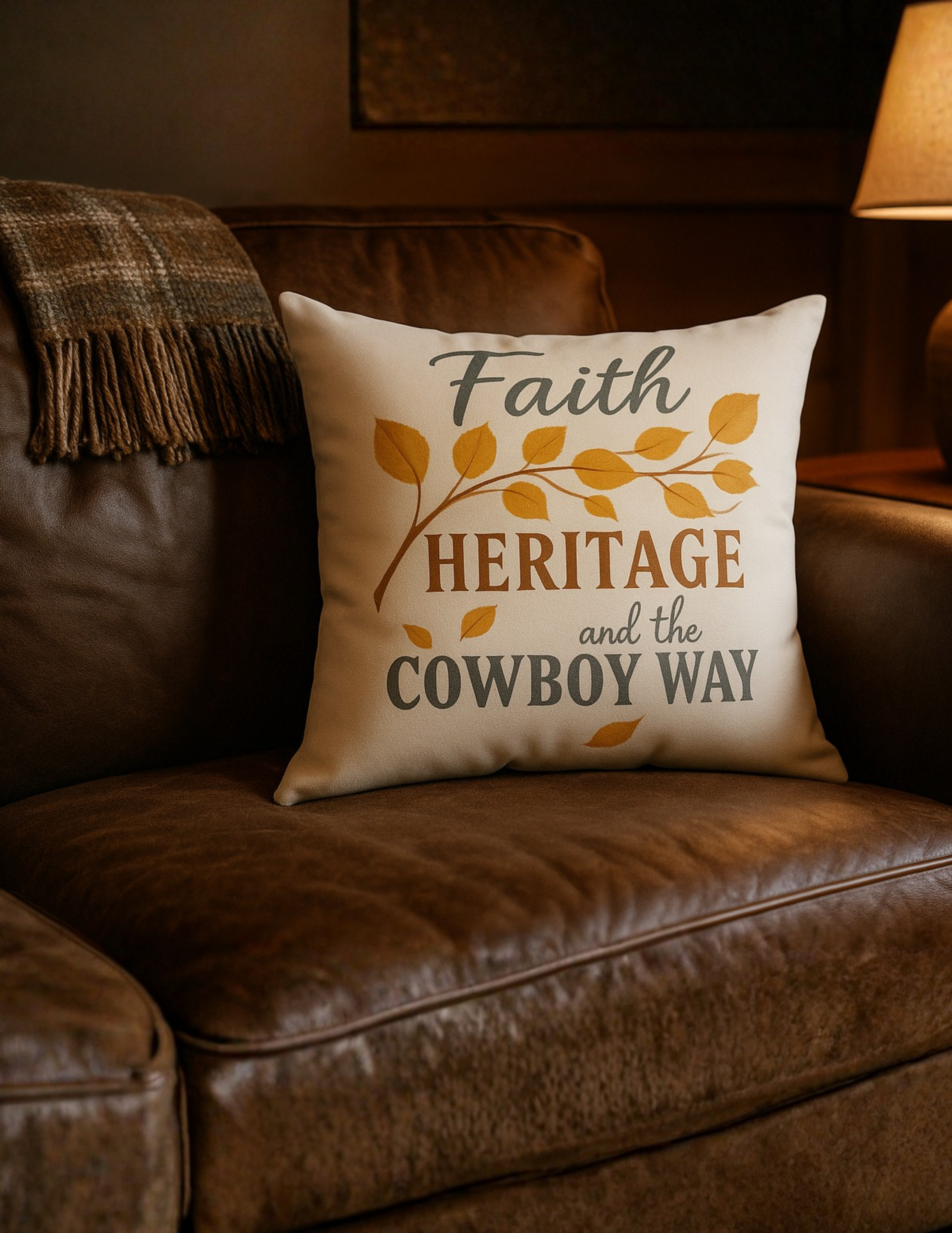 Faith & Heritage Cowboy Way Faux Suede Pillow, Rustic Home Decor, Farmhouse Pillow, Gift for Country Lovers, Cozy Living Room Accent Faith & Heritage Cowboy Way Faux Suede Pillow, Rustic Home Decor, Farmhouse Pillow, Gift for Country Lovers, Cozy Living Room Accent