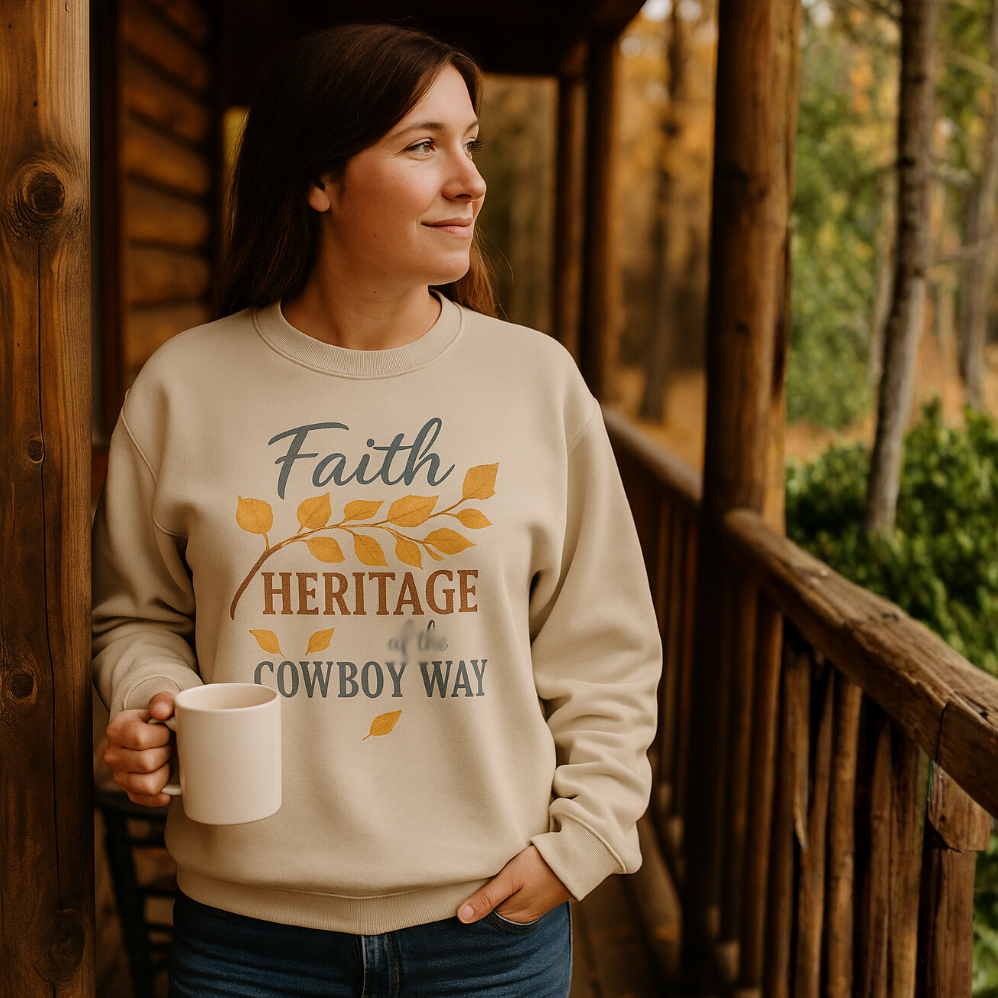 Faith, Heritage &amp; the Cowboy Way Sweatshirt | Cozy Fall Unisex Pullover | Rustic Ranch Apparel | Thanksgiving &amp; Country Style Gift