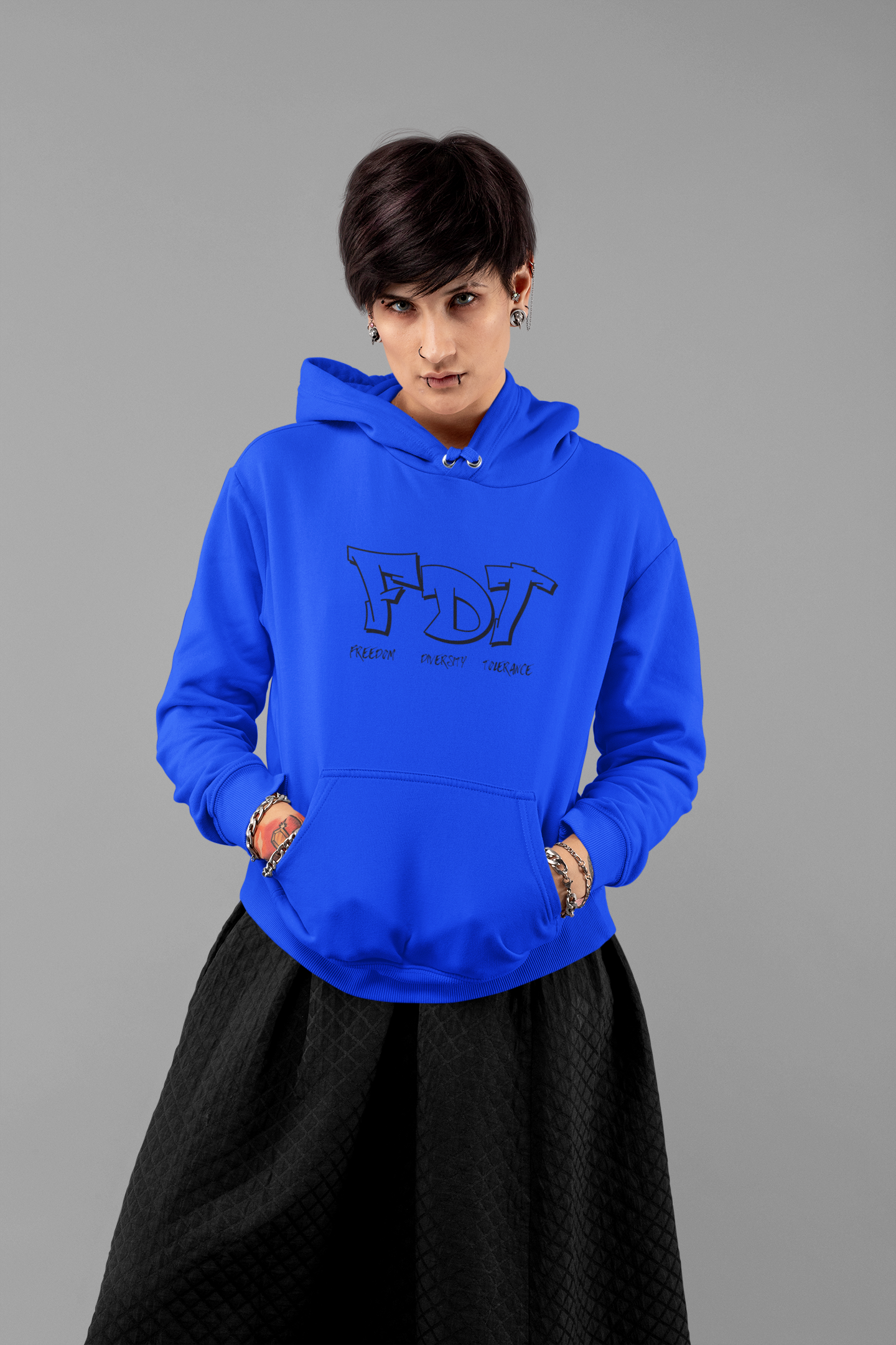 FDT Graffiti Unisex Hoodie – Freedom. Diversity. Tolerance. product thumbnail image FDT Graffiti Unisex Hoodie – Freedom. Diversity. Tolerance. product thumbnail image