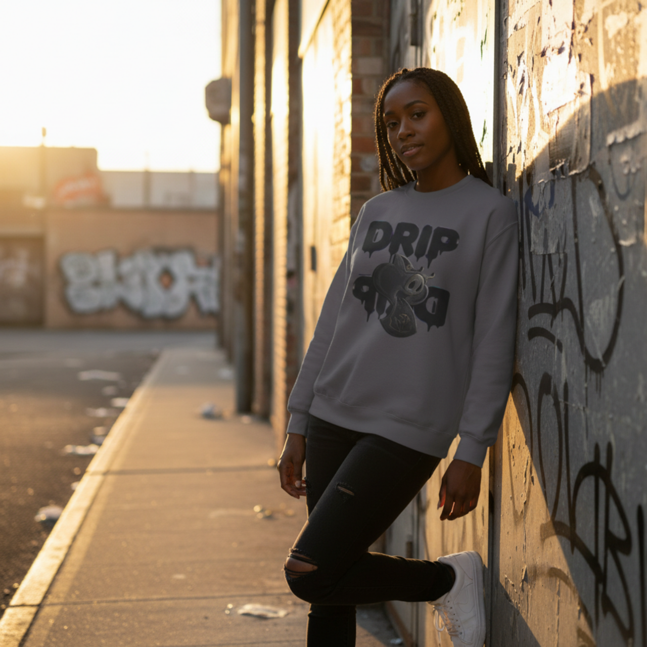 Future Fatboi Clothing Liquorice Drip Unisex Fleece Sweatshirt, Drip Style Crewneck, Streetwear Fashion, Casual Warmth, Perfect for Gifting product thumbnail image Future Fatboi Clothing Liquorice Drip Unisex Fleece Sweatshirt, Drip Style Crewneck, Streetwear Fashion, Casual Warmth, Perfect for Gifting product thumbnail image