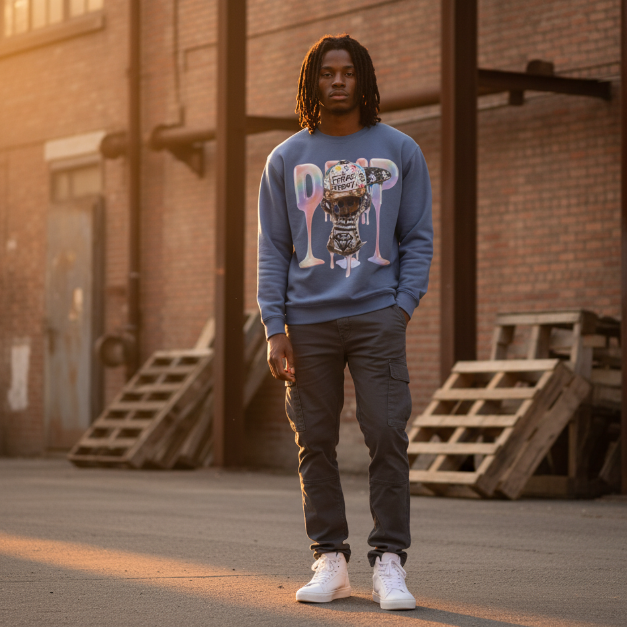 Future Fatboi Fitted Hog Drip Graphic Design Unisex Garment-Dyed Sweatshirt product thumbnail image Future Fatboi Fitted Hog Drip Graphic Design Unisex Garment-Dyed Sweatshirt product thumbnail image