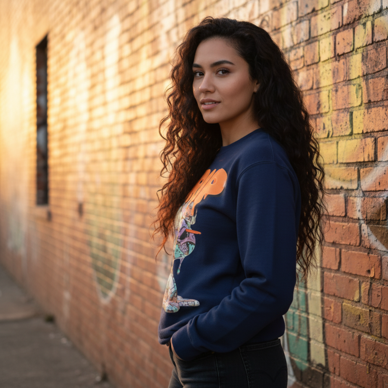 GRAFFITI HOG DRIP FUTURE F@TBOI CLOTHING DESIGN - Drip Graphic Unisex Sweatshirt, Urban Streetwear, Casual Oversized Fashion, Gift for Teens, Cozy Fall Layering product thumbnail image