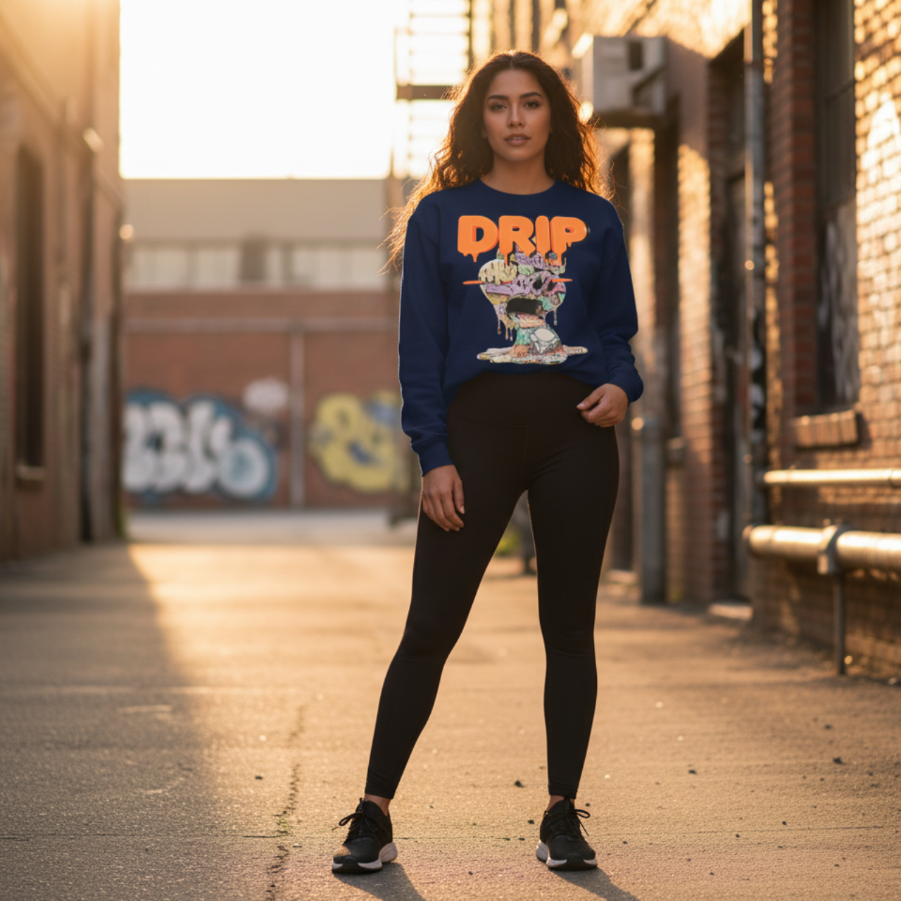 GRAFFITI HOG DRIP FUTURE F@TBOI CLOTHING DESIGN - Drip Graphic Unisex Sweatshirt, Urban Streetwear, Casual Oversized Fashion, Gift for Teens, Cozy Fall Layering product thumbnail image