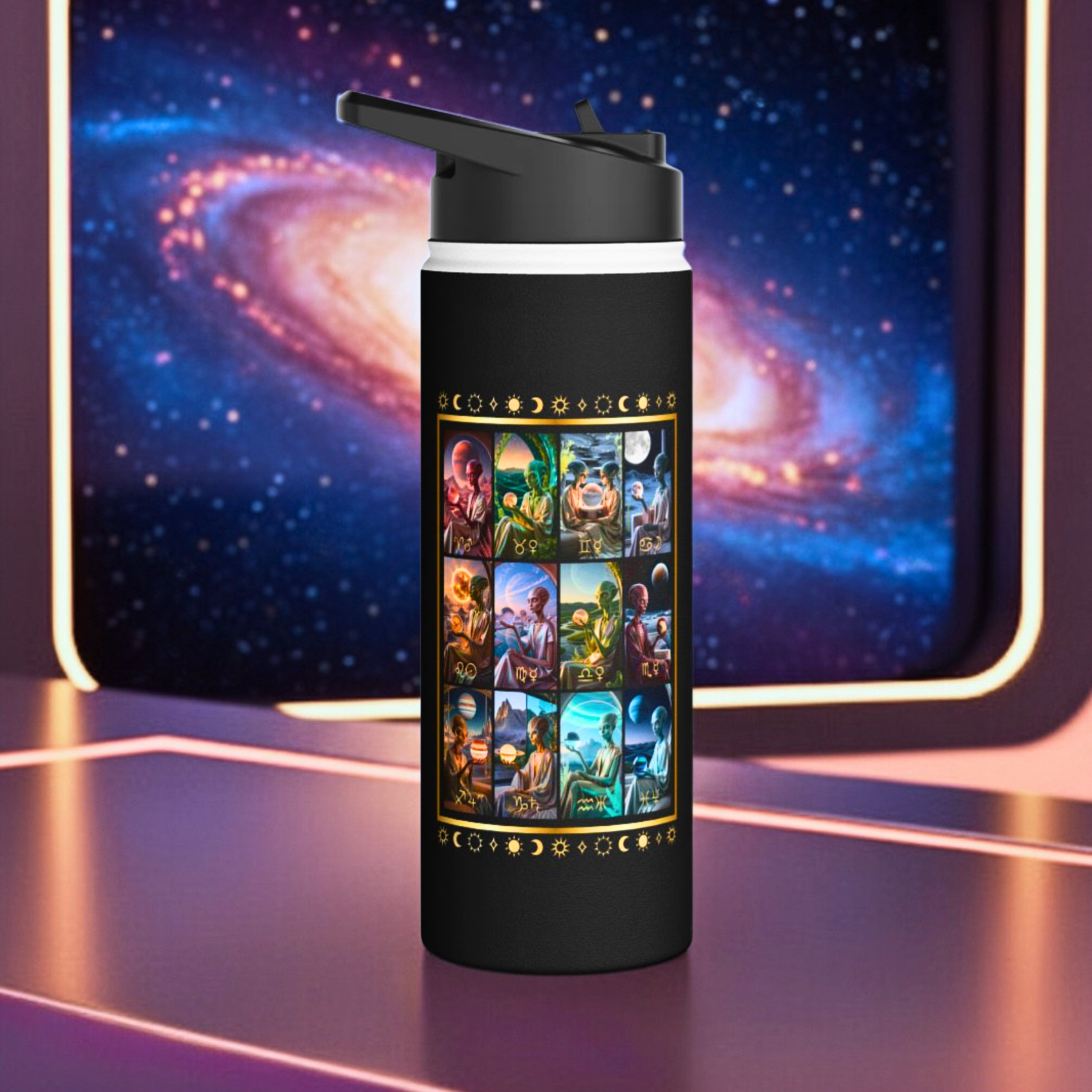 Alien Astrology Beverage Bottle Alien Astrology Beverage Bottle