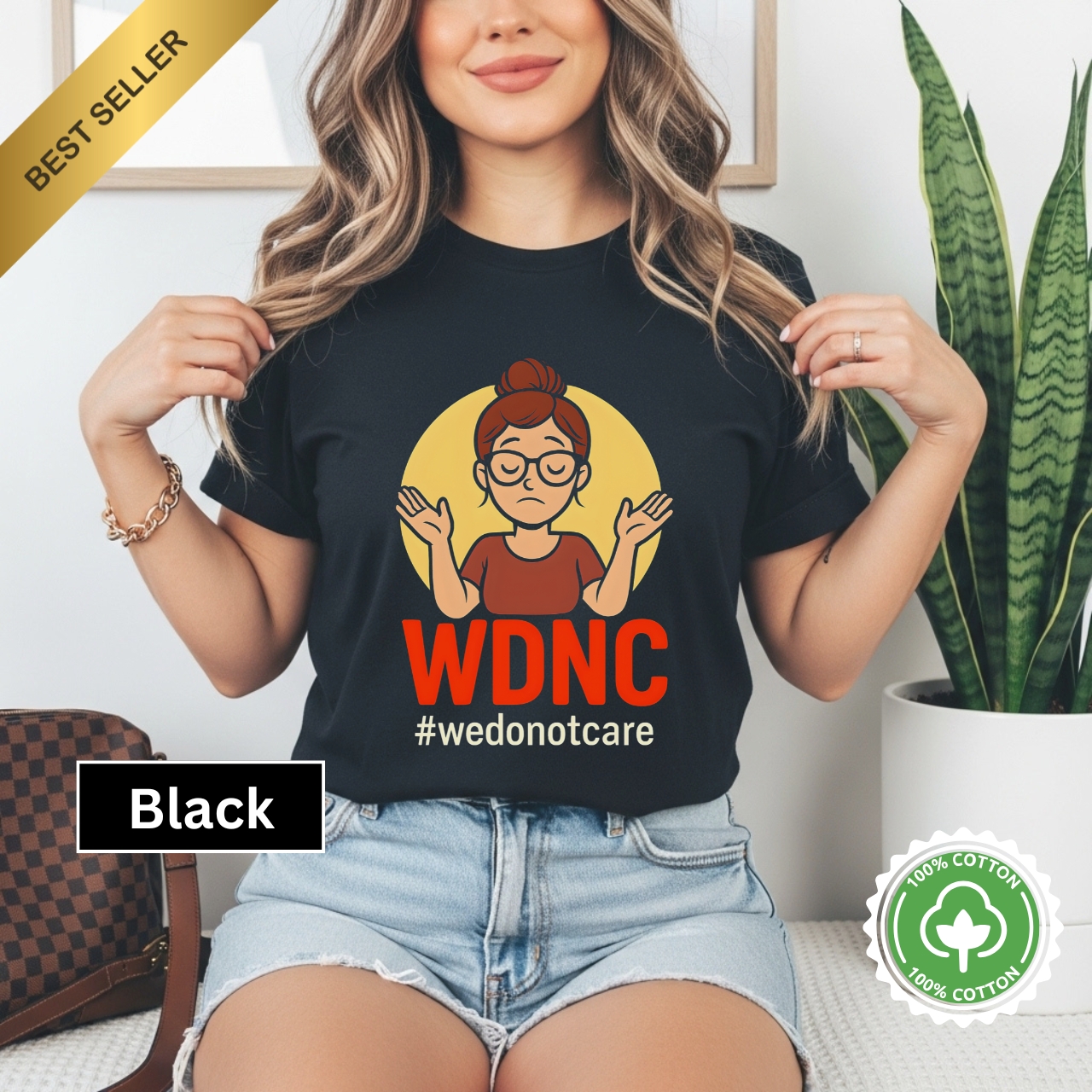 WDNC Garment-Dyed Personalized T-Shirt Casual Humor Tee, Gift for Friends, Unique Statement Shirt, Cool California Vibes, Everyday Wear  product thumbnail image
