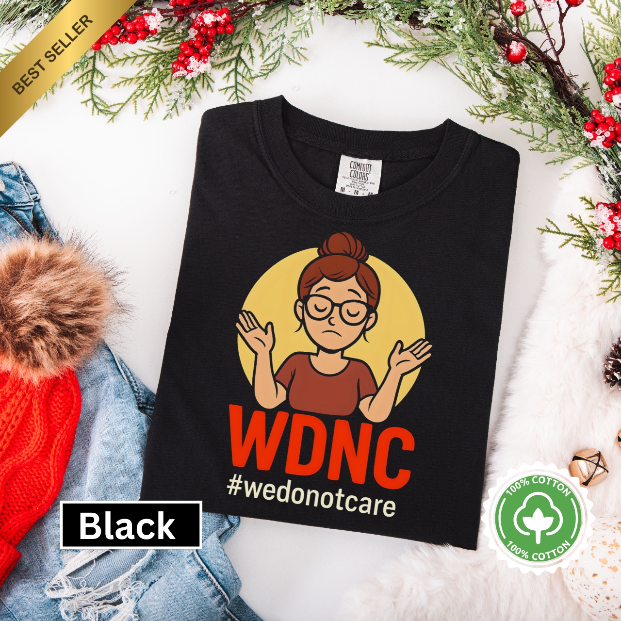 WDNC Garment-Dyed Personalized T-Shirt Casual Humor Tee, Gift for Friends, Unique Statement Shirt, Cool California Vibes, Everyday Wear  product thumbnail image