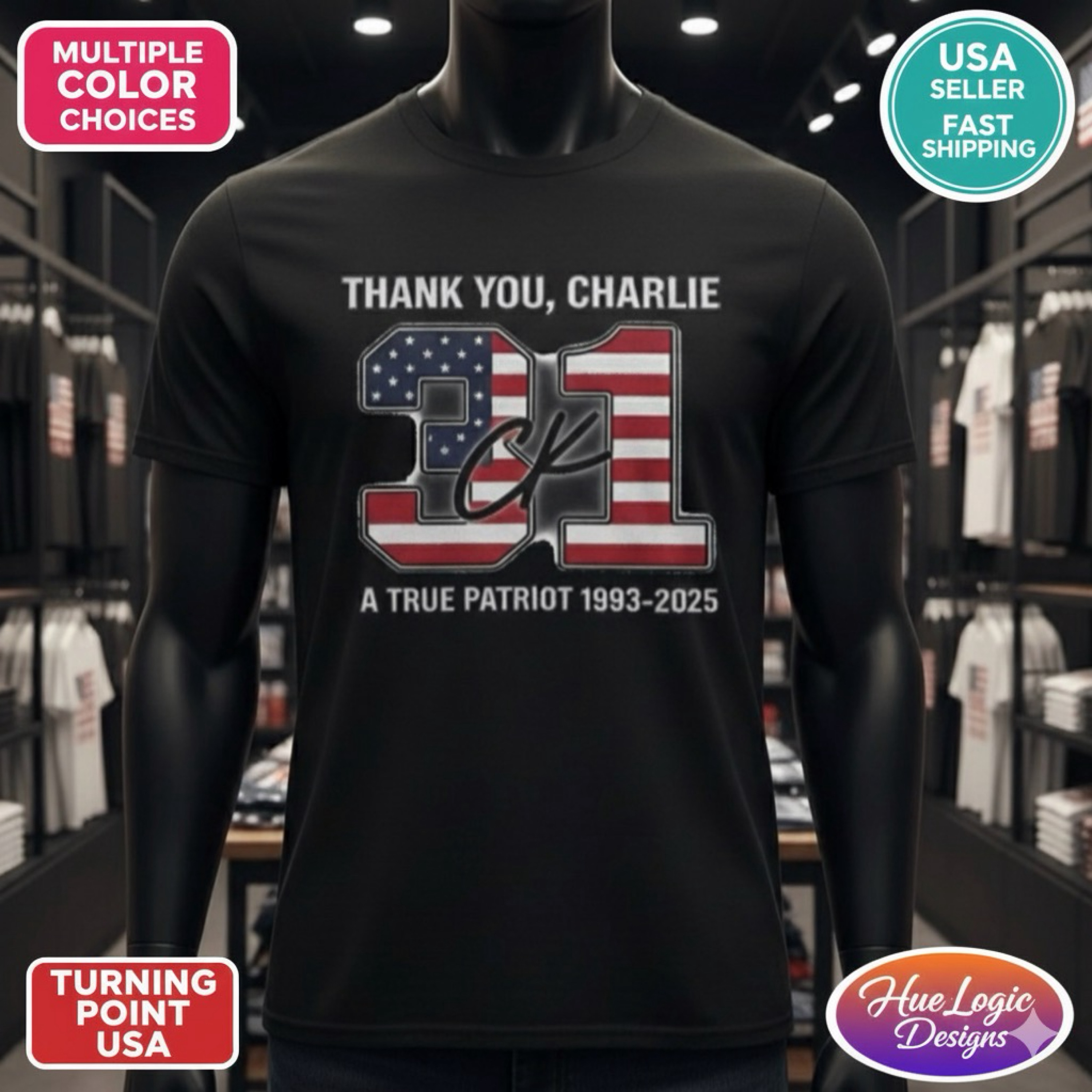 Thank You Charlie Kirk 31 Tribute Shirt Turning Point USA True Patriot Flag product thumbnail image Thank You Charlie Kirk 31 Tribute Shirt Turning Point USA True Patriot Flag product thumbnail image