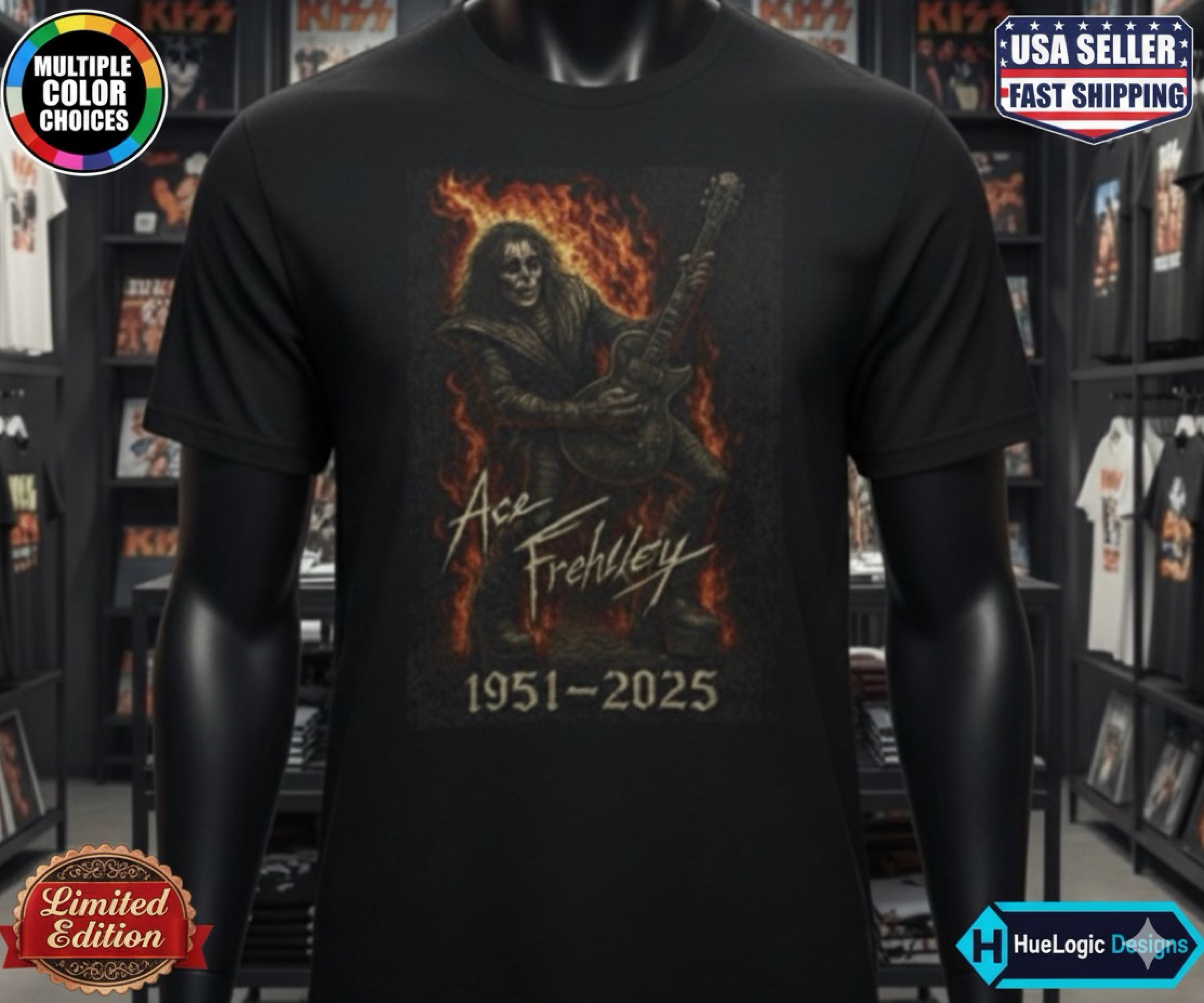 Ace Frehley Memorial Tribute Shirt Detroit Rock City Legend 1951-2025 Ace Frehley Memorial Tribute Shirt Detroit Rock City Legend 1951-2025