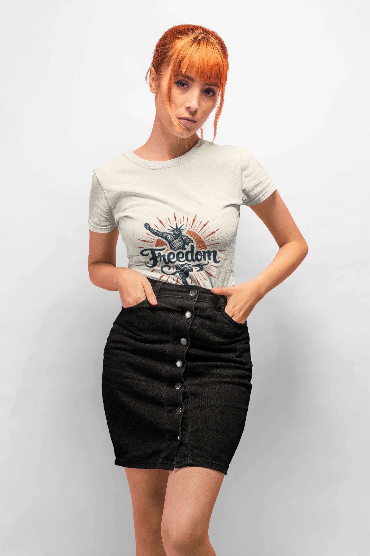 Heavy Cotton 'Freedom Statue' Unisex T-Shirt product thumbnail image Heavy Cotton 'Freedom Statue' Unisex T-Shirt product thumbnail image