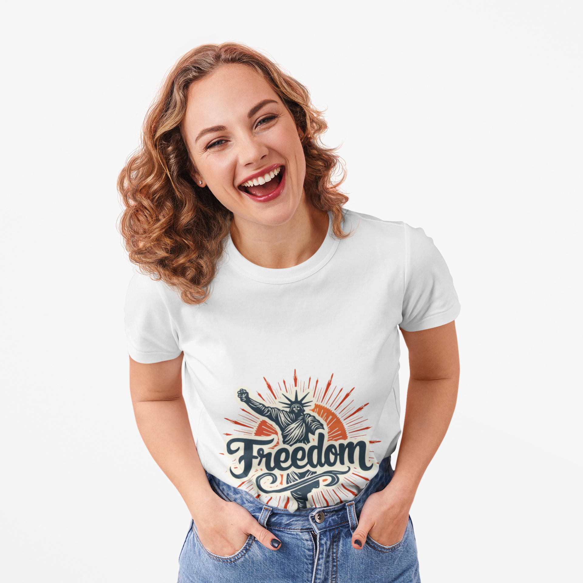 Heavy Cotton 'Freedom Statue' Unisex T-Shirt product thumbnail image Heavy Cotton 'Freedom Statue' Unisex T-Shirt product thumbnail image