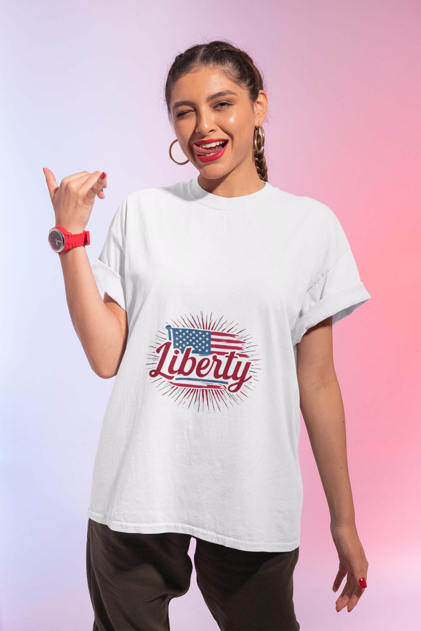 Heavy Cotten White/Ash Colour 'Liberty Freedom' Unisex T-Shirt product thumbnail image Heavy Cotten White/Ash Colour 'Liberty Freedom' Unisex T-Shirt product thumbnail image