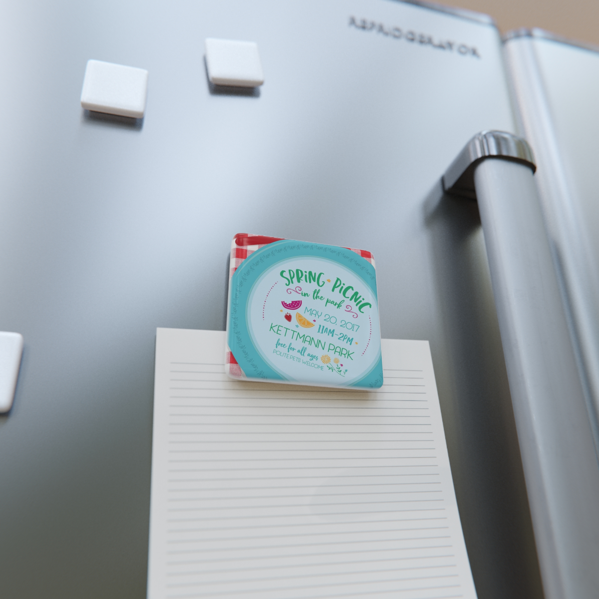 Personalized Squared Porcelain Magnet, Aesthetic Home Décor, Magnetic Square, Memorable, Refrigerator Magnet, Modern Office Decor, Unique Gift ideas product thumbnail image