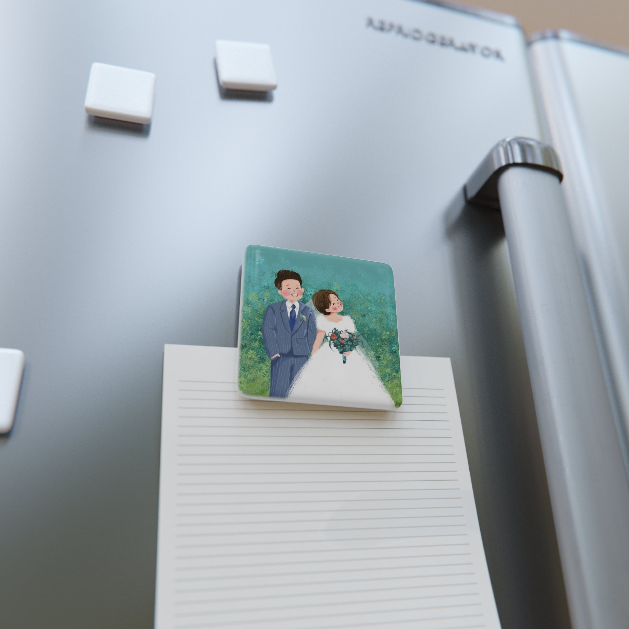 Personalized Squared Porcelain Magnet, Aesthetic Home Décor, Magnetic Square, Memorable, Refrigerator Magnet, Modern Office Decor, Unique Gift ideas product thumbnail image