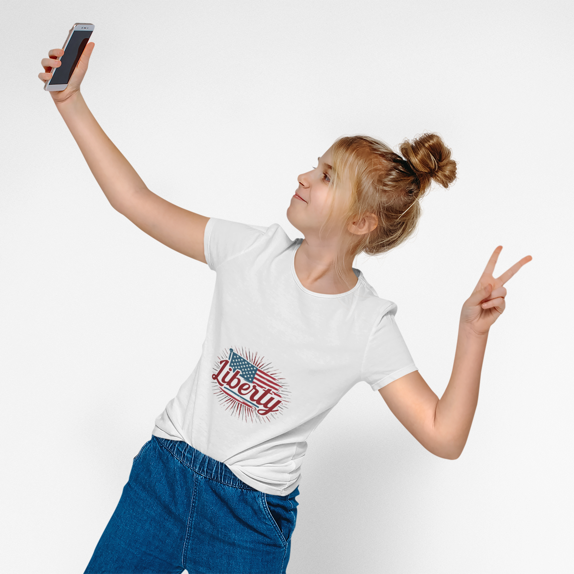 Heavy Cotten White/Ash Colour 'Liberty Freedom' Unisex T-Shirt product thumbnail image Heavy Cotten White/Ash Colour 'Liberty Freedom' Unisex T-Shirt product thumbnail image