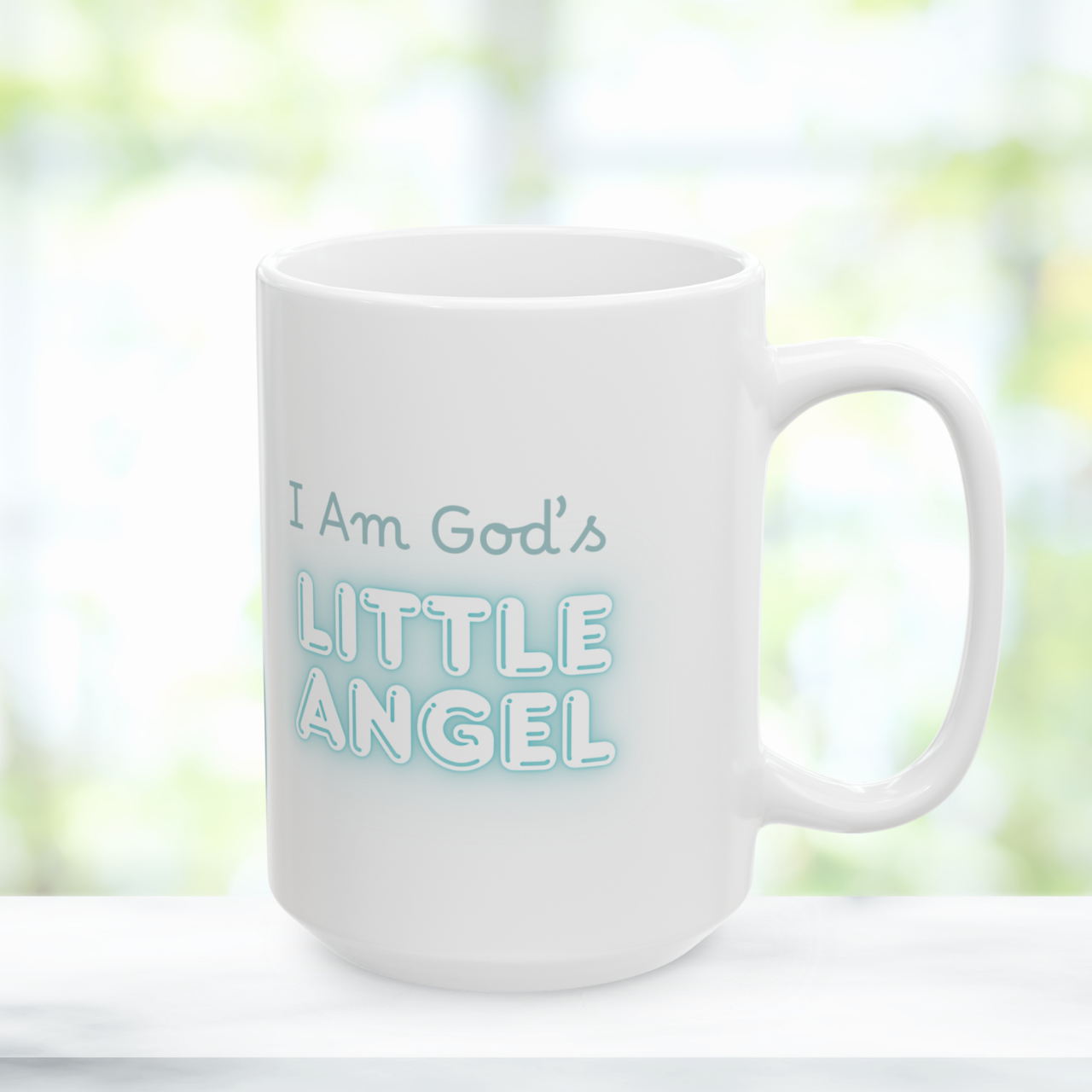 Kids Christian Mug – “I Am God’s Little Angel” Ceramic Cup, Best Faith Gift for Children, Cute Angel Boy Design product thumbnail image