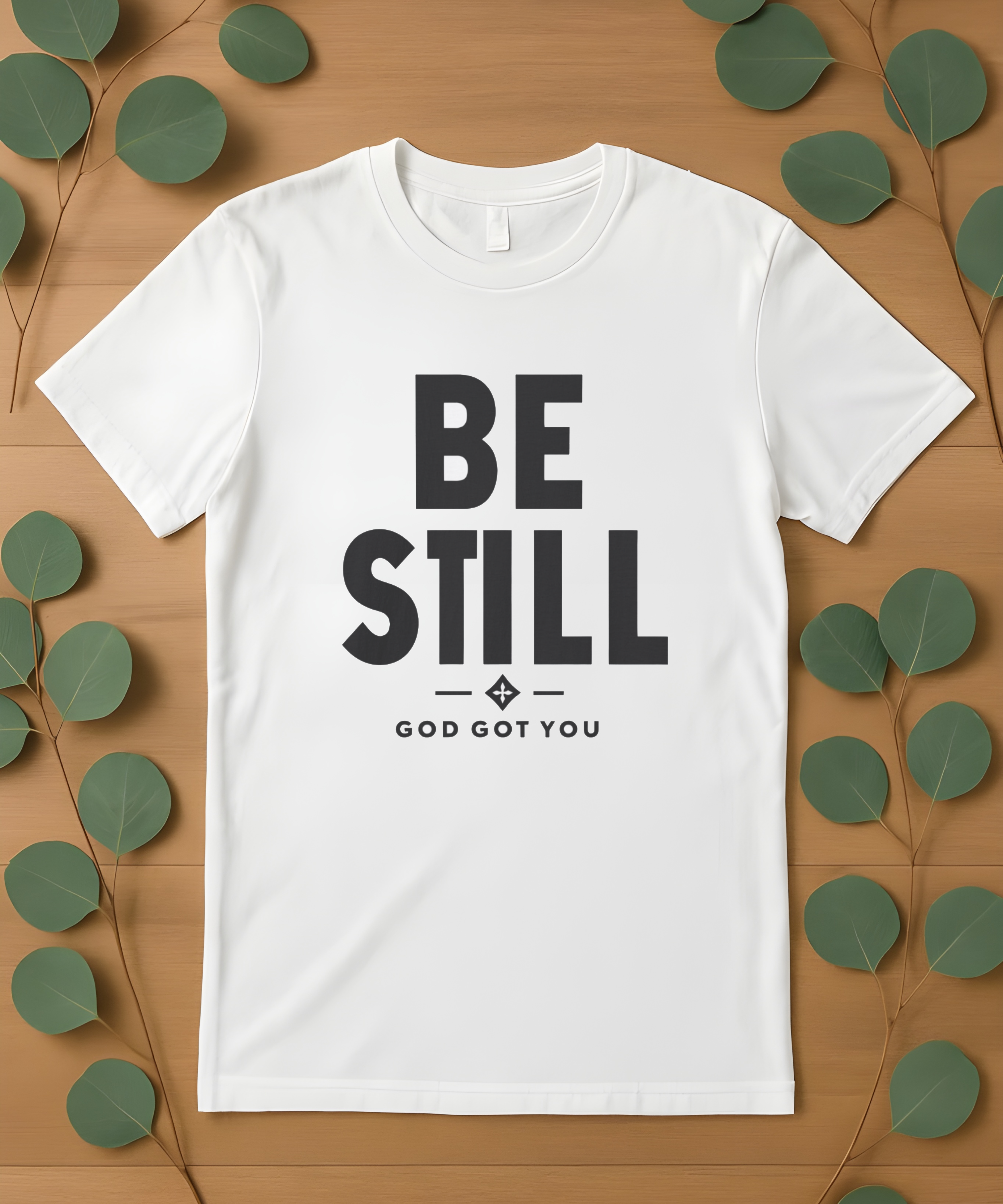 Be Still God Got You Christian Softstyle T-Shirt | Faith Over Fear Tee | Inspirational Psalm 46:10 Shirt | Christian Apparel for Women | Stone Blue Faith Shirt product thumbnail image