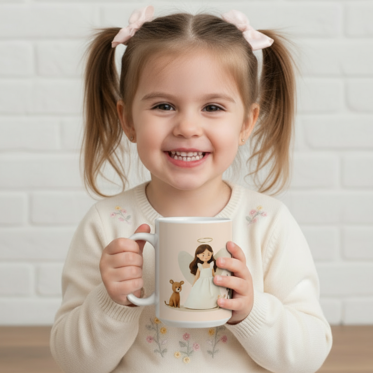 Kids Christian Mug – “I Am God’s Little Angel” Ceramic Cup, Faith Gift for Children, Cute Angel Girl Design