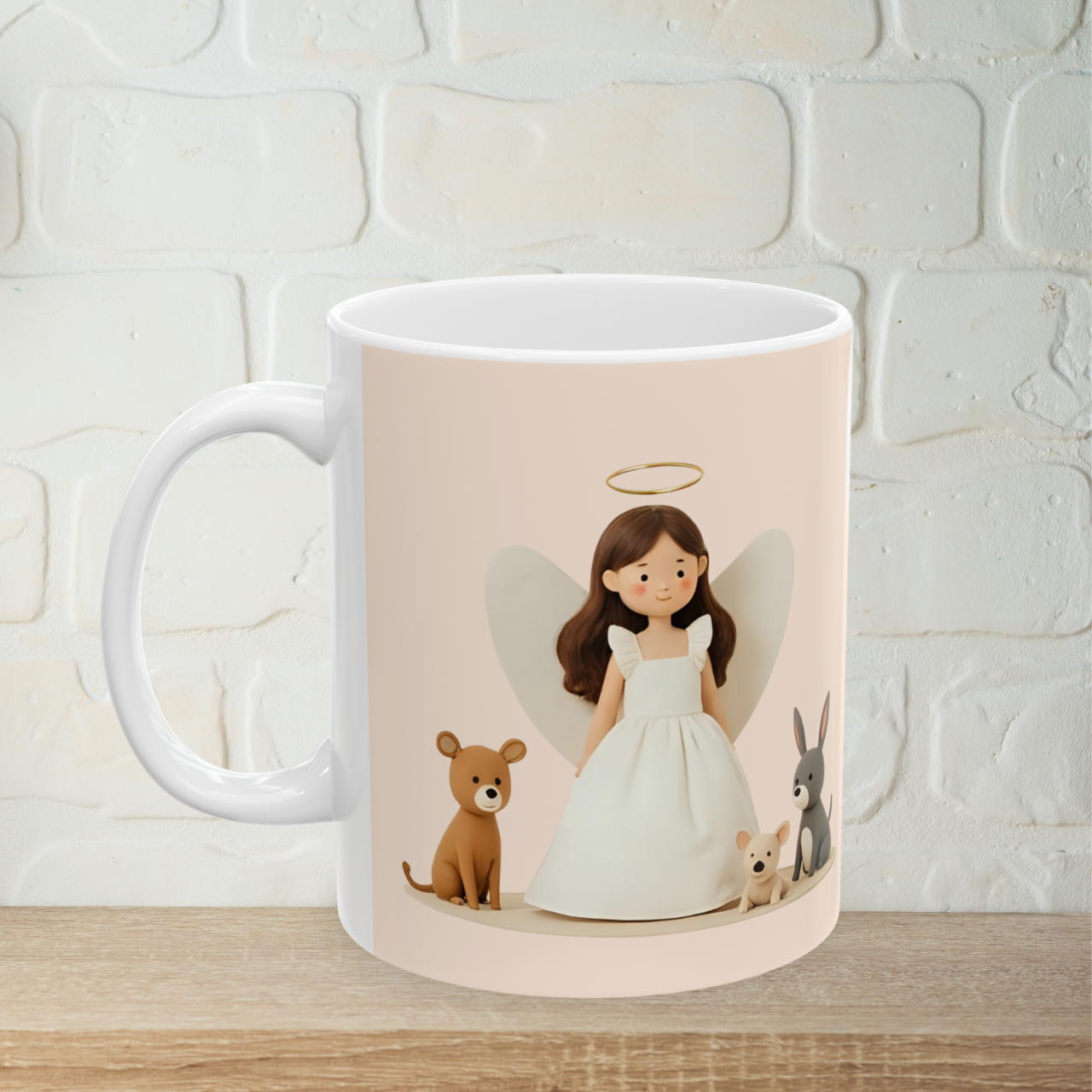 Kids Christian Mug – “I Am God’s Little Angel” Ceramic Cup, Faith Gift for Children, Cute Angel Girl Design product thumbnail image