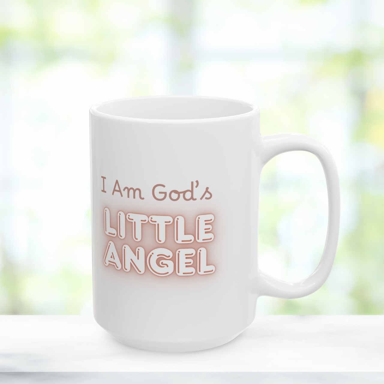 Kids Christian Mug – “I Am God’s Little Angel” Ceramic Cup, Faith Gift for Children, Cute Angel Girl Design product thumbnail image