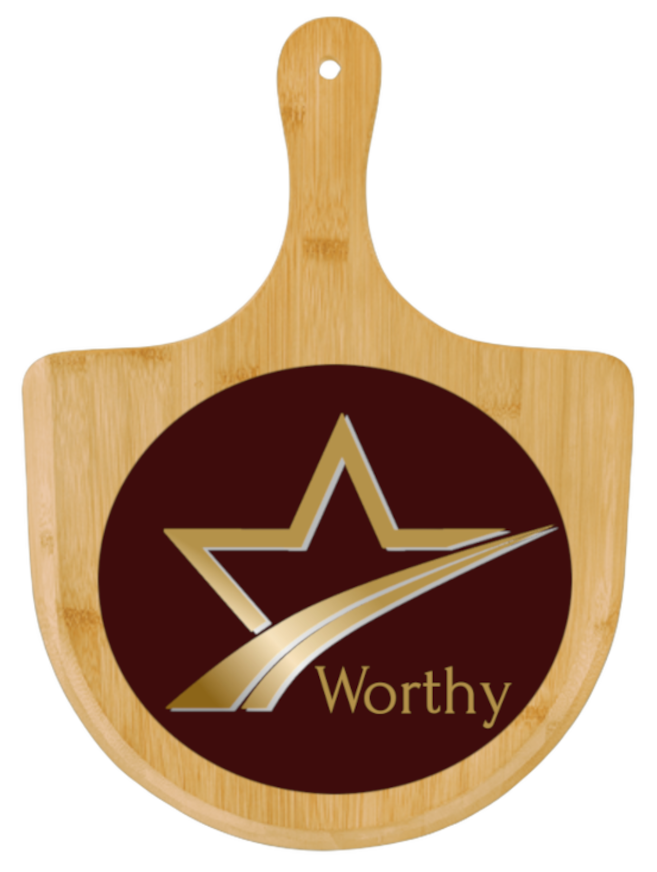 The Worthy Engraved Bamboo Pizza Board Unique for Holiday Gift Giving and Faculty Appreciation