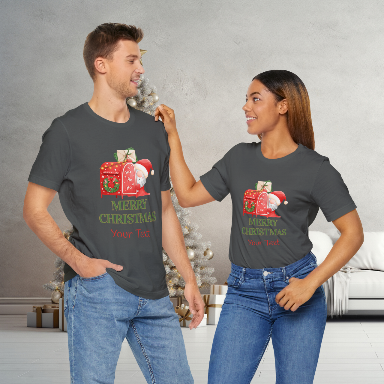 Merry Christmas Custom Tee, Matching Family Christmas Shirts for Parents, Toddlers &amp; Kids, Personalized Gift, Festive T-Shirt, Christmas Celebration Wear, Seasonal Apparel  product thumbnail image