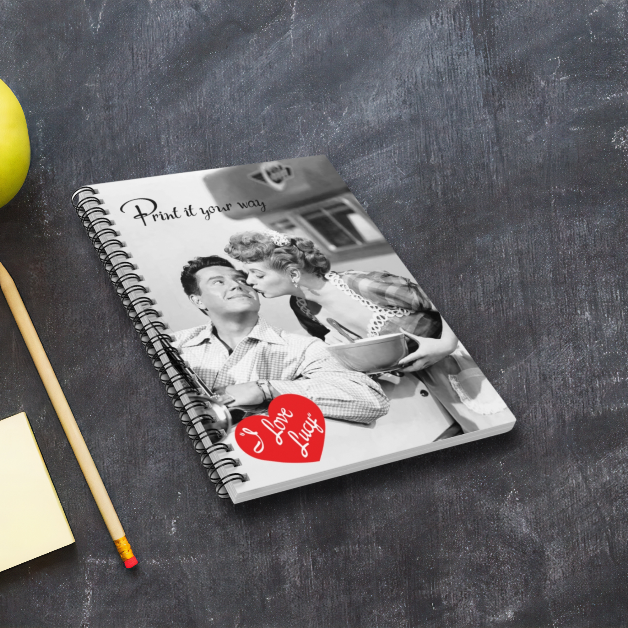 I Love Lucy Vintage | Personalize your own message | Spiral Notebook - Ruled Line, Gift for Fans, Journaling,, Gift for Holidays product thumbnail image I Love Lucy Vintage | Personalize your own message | Spiral Notebook - Ruled Line, Gift for Fans, Journaling,, Gift for Holidays product thumbnail image