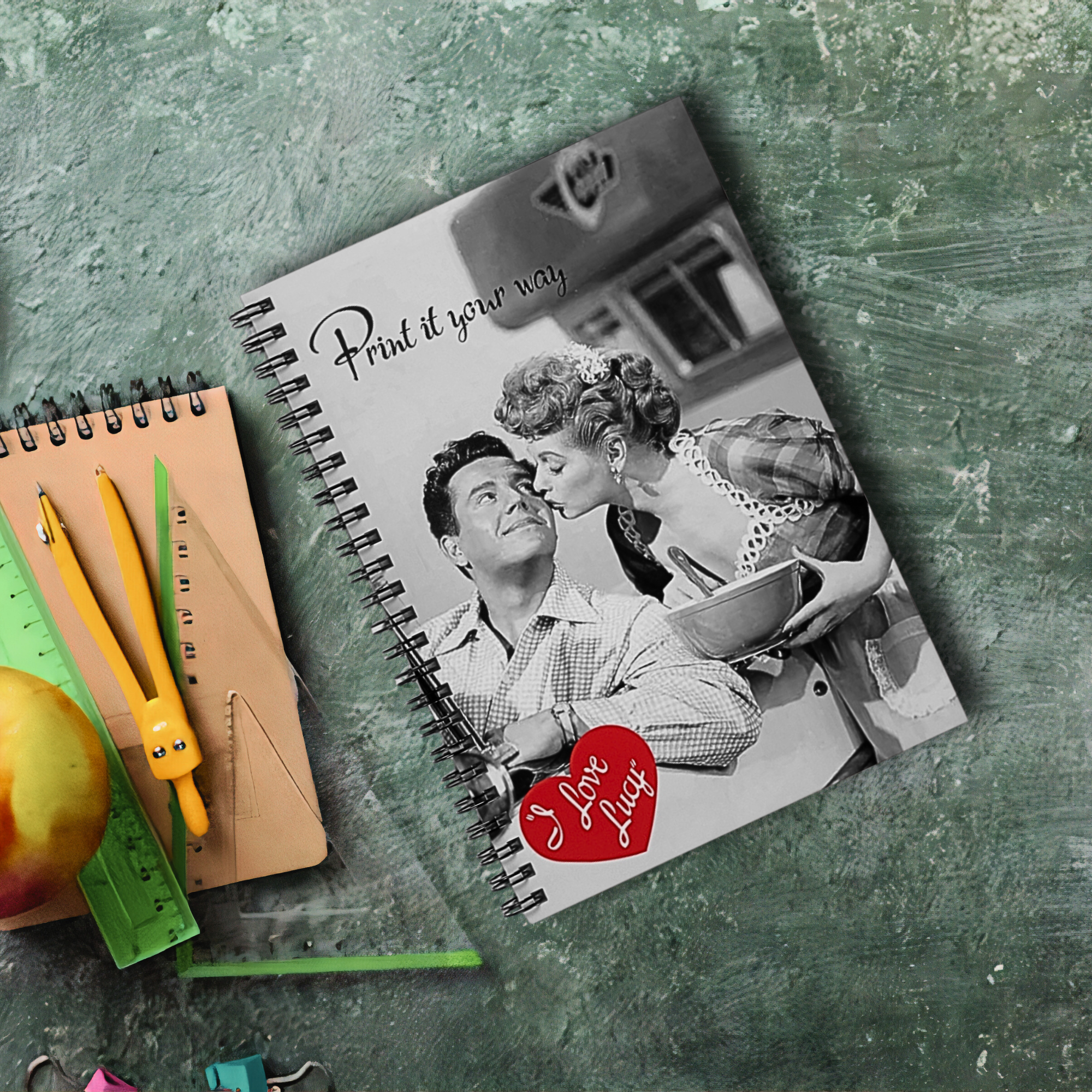 I Love Lucy Vintage | Personalize your own message | Spiral Notebook - Ruled Line, Gift for Fans, Journaling,, Gift for Holidays product thumbnail image I Love Lucy Vintage | Personalize your own message | Spiral Notebook - Ruled Line, Gift for Fans, Journaling,, Gift for Holidays product thumbnail image