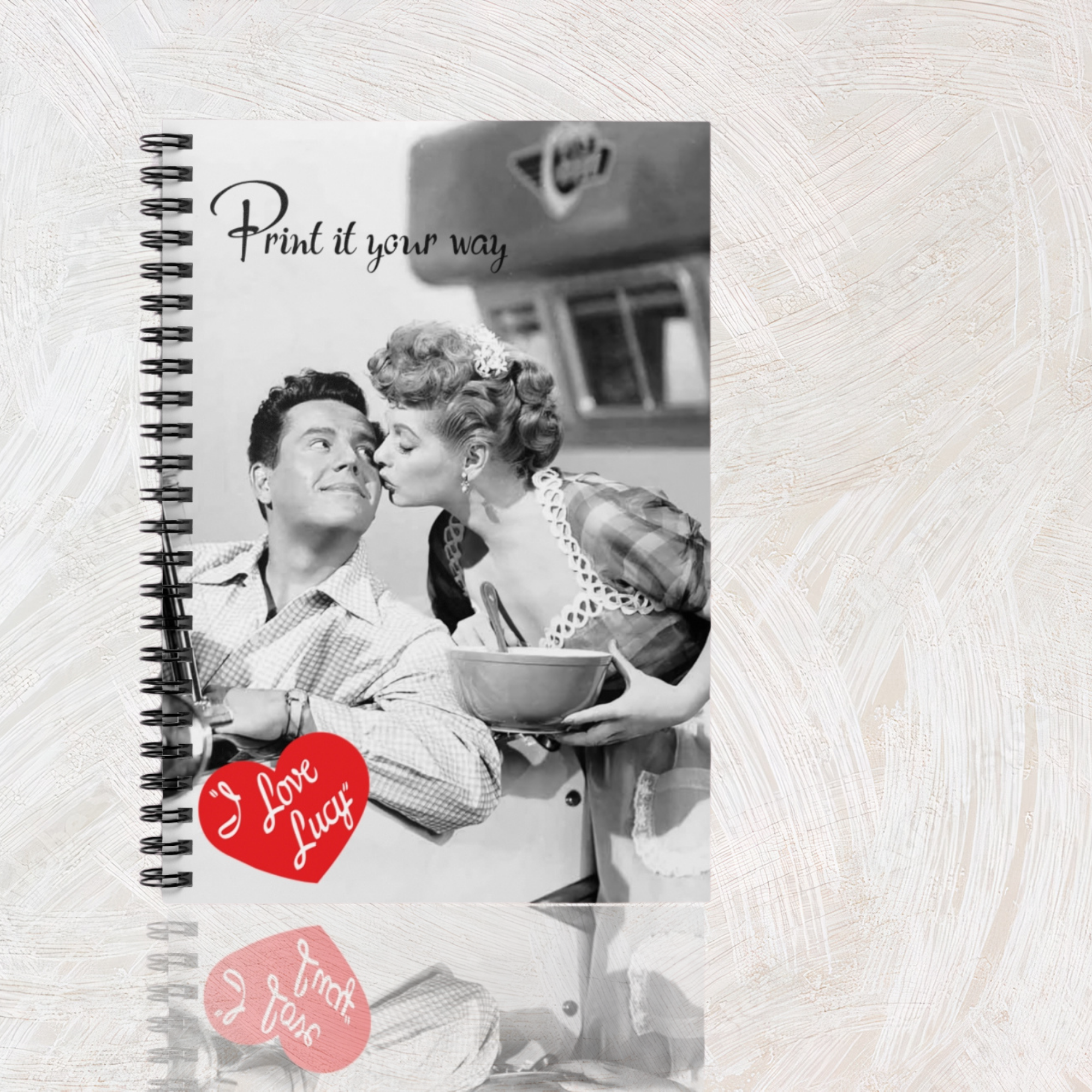 I Love Lucy Vintage | Personalize your own message | Spiral Notebook - Ruled Line, Gift for Fans, Journaling,, Gift for Holidays product thumbnail image