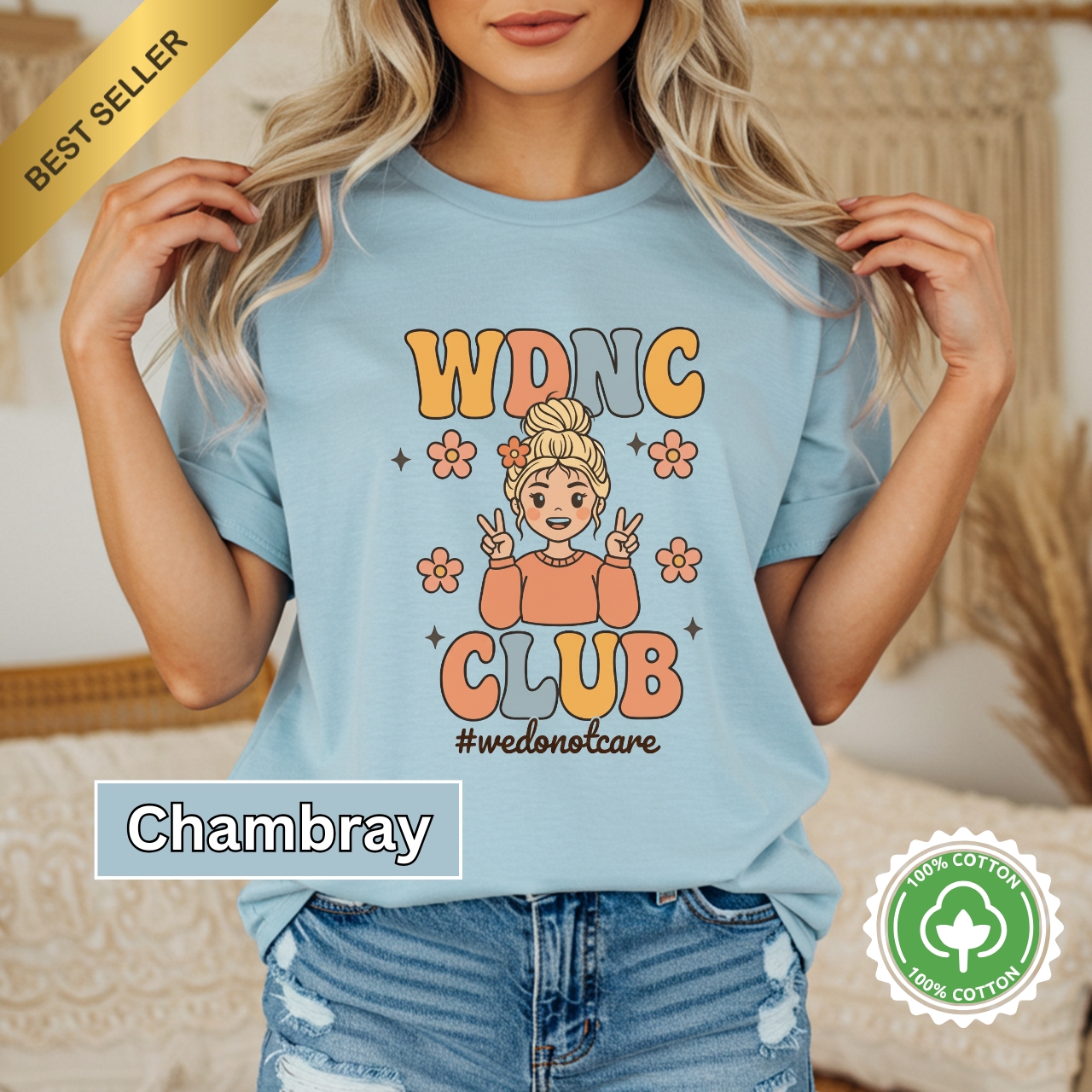 WDNC Club Personalized Garment-Dyed T-Shirt, Casual Tee, Trendy Graphic Tee, Summer Fashion, Gift, Everyday Wear  product thumbnail image