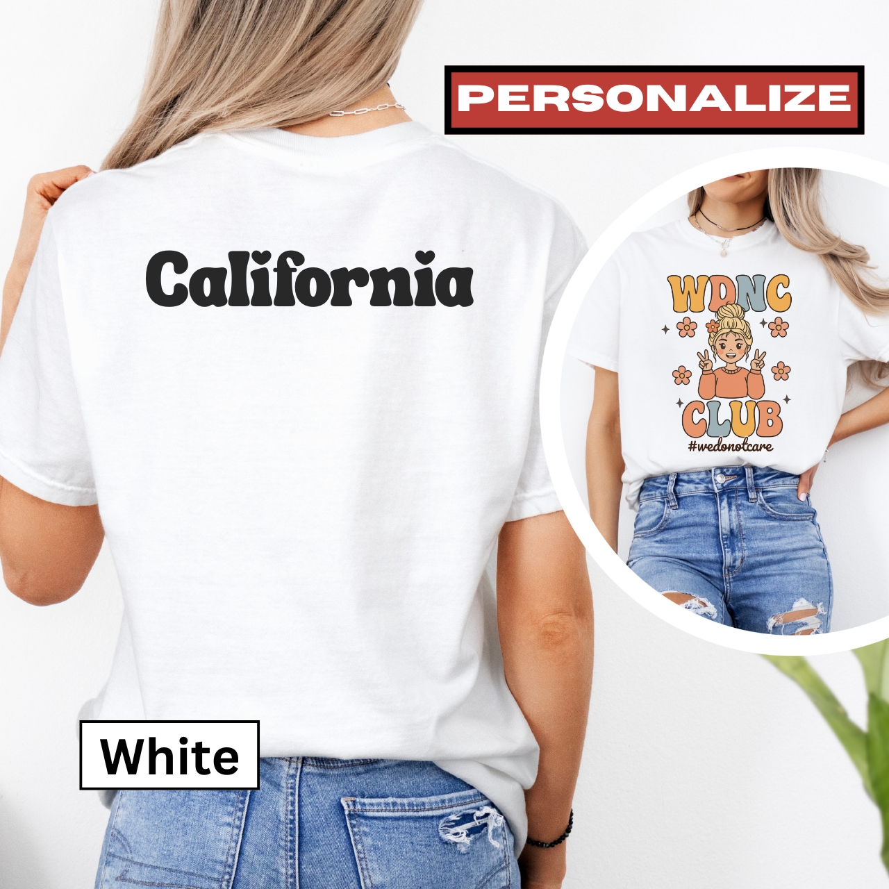 WDNC Club Personalized Garment-Dyed T-Shirt, Casual Tee, Trendy Graphic Tee, Summer Fashion, Gift, Everyday Wear  product thumbnail image