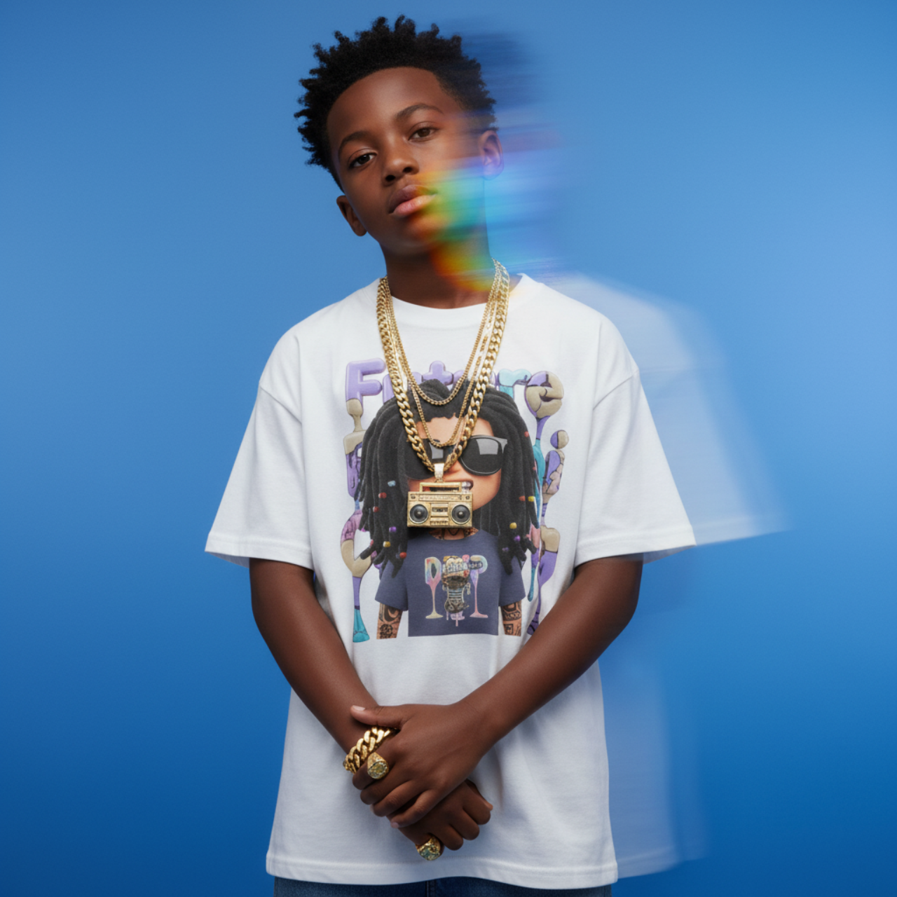 Kids Tee - FUTURE F@TBOI LOGO DRIP Design, Streetwear, Cool Kids Clothing product thumbnail image