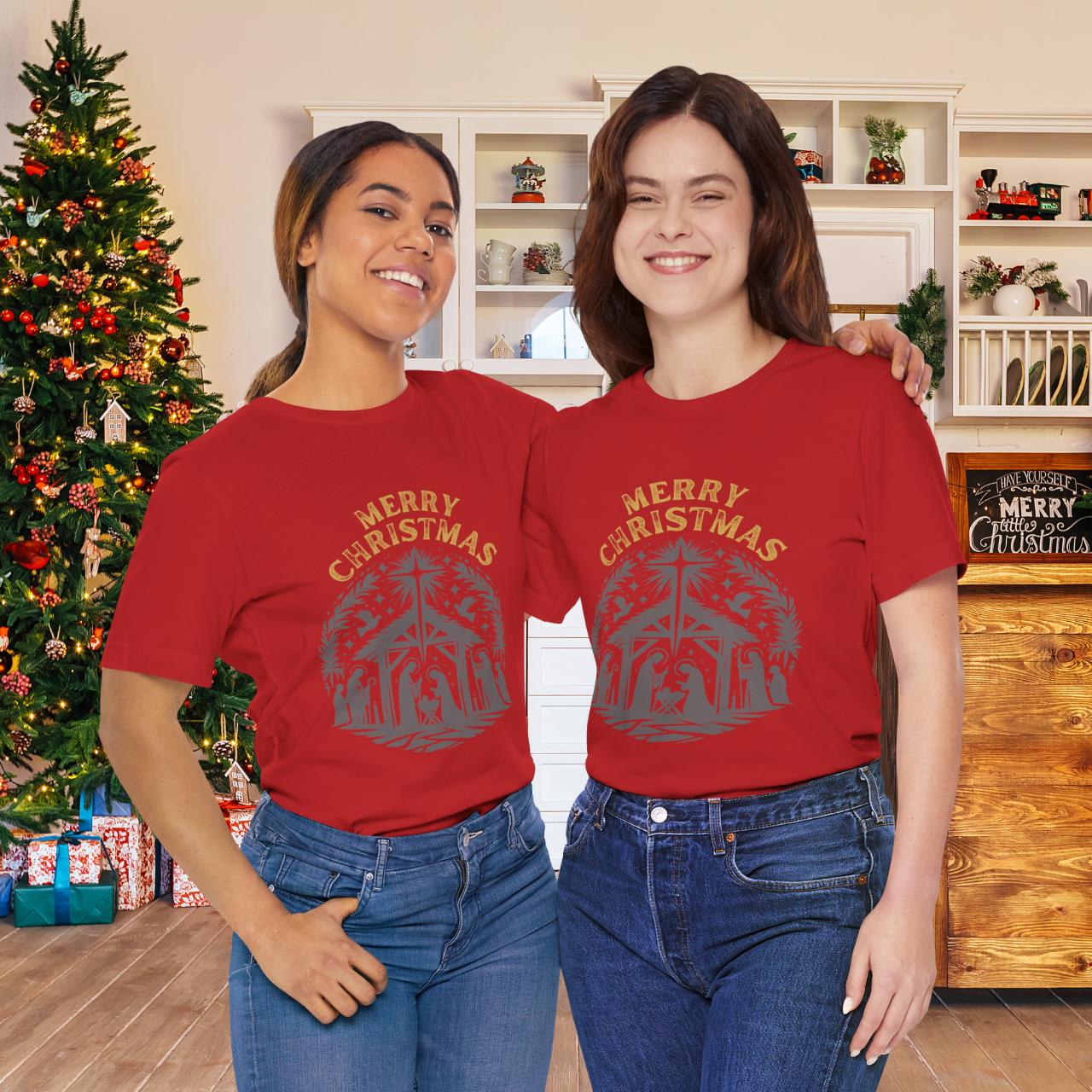 Merry Christmas Unisex Tee, Holiday Gift, Christmas Shirt, Festive Apparel, Family Gathering Top, Seasonal Wear product thumbnail image Merry Christmas Unisex Tee, Holiday Gift, Christmas Shirt, Festive Apparel, Family Gathering Top, Seasonal Wear product thumbnail image