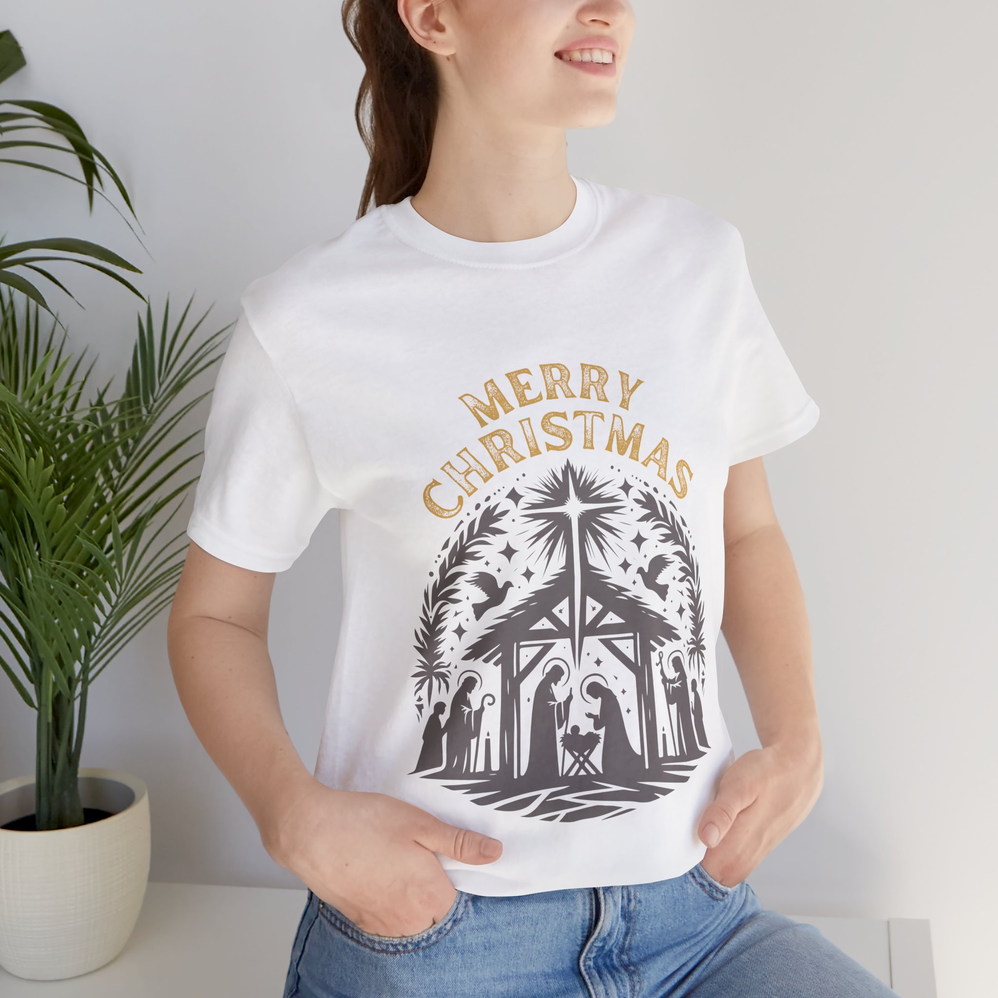 Merry Christmas Unisex Tee, Holiday Gift, Christmas Shirt, Festive Apparel, Family Gathering Top, Seasonal Wear product thumbnail image
