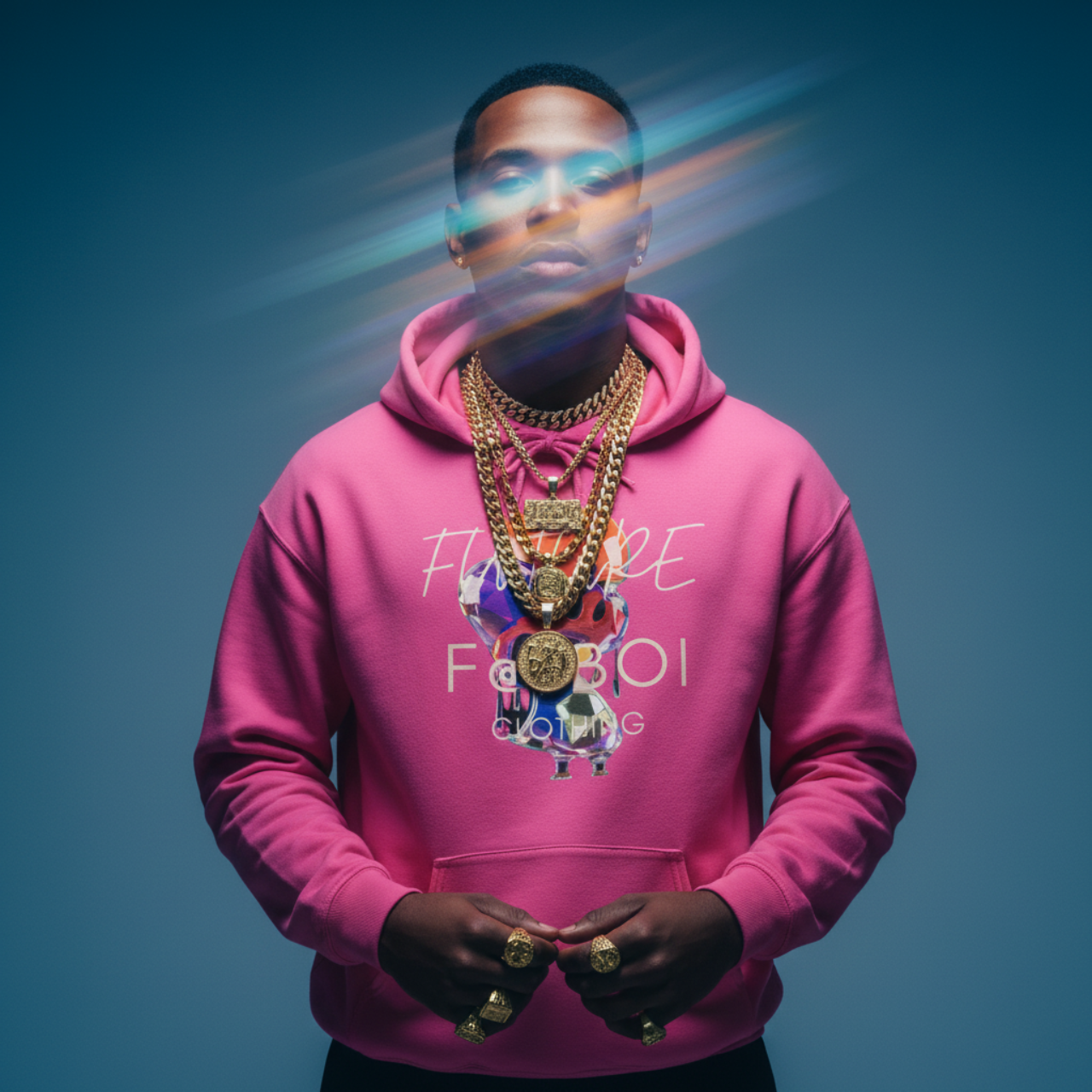 FUTRE F@TBOI DIAMOND DRIP HOG - Vibe Hoodie, Unisex Heavy Blend Sweatshirt, Inspirational Gift, Trendy Layering Piece, Perfect for Holidays, Cozy Wear product thumbnail image