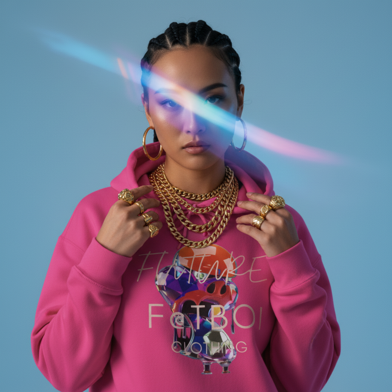 FUTRE F@TBOI DIAMOND DRIP HOG - Vibe Hoodie, Unisex Heavy Blend Sweatshirt, Inspirational Gift, Trendy Layering Piece, Perfect for Holidays, Cozy Wear product thumbnail image